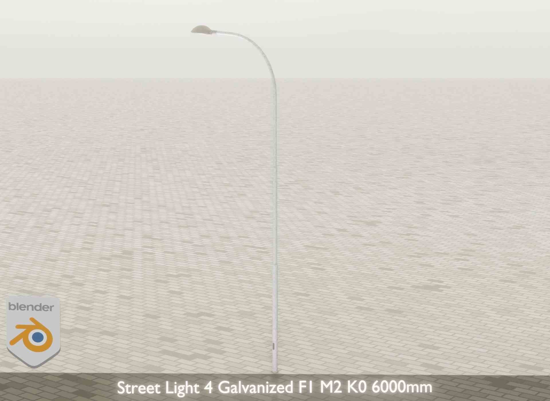 Street Light 4 Galvanized F1 M2 K0 6000mm Low-poly 3D model_45