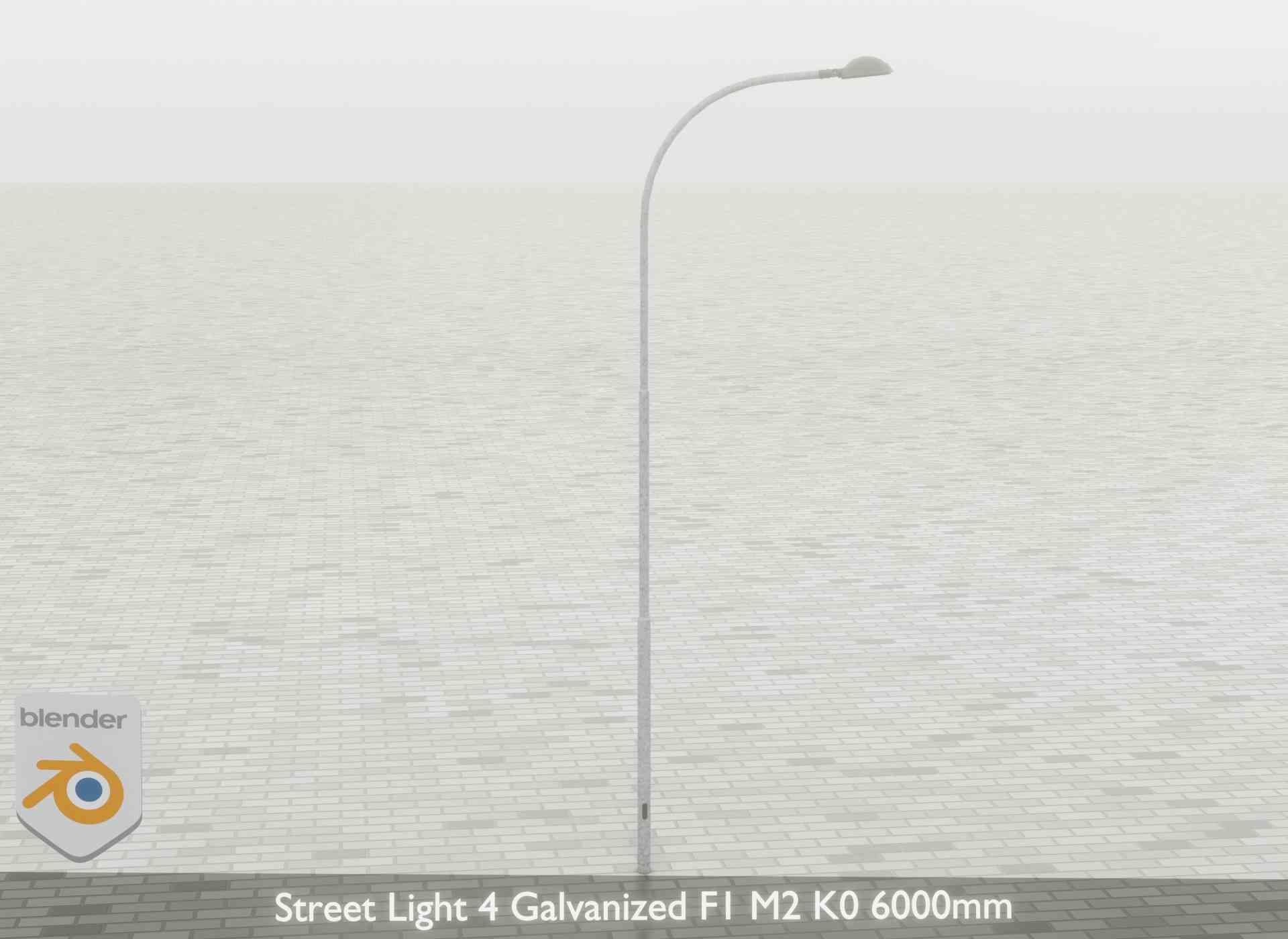 Street Light 4 Galvanized F1 M2 K0 6000mm Low-poly 3D model_60