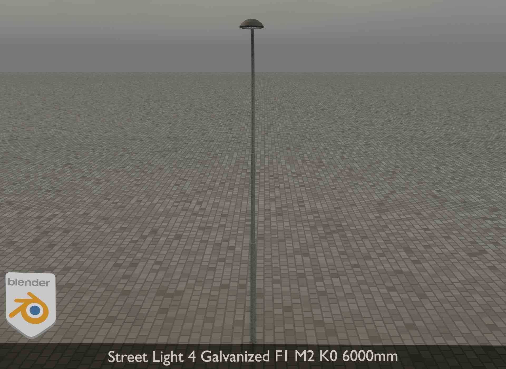 Street Light 4 Galvanized F1 M2 K0 6000mm Low-poly 3D model_31