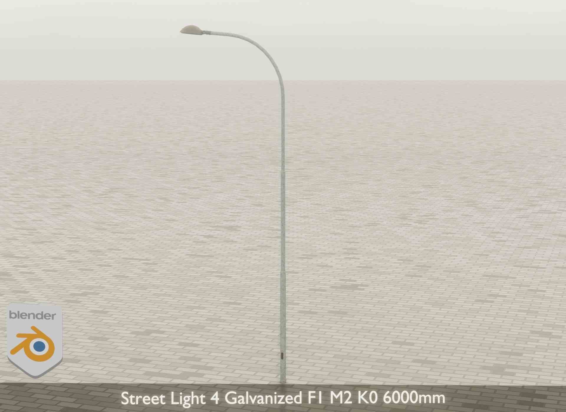 Street Light 4 Galvanized F1 M2 K0 6000mm Low-poly 3D model_43
