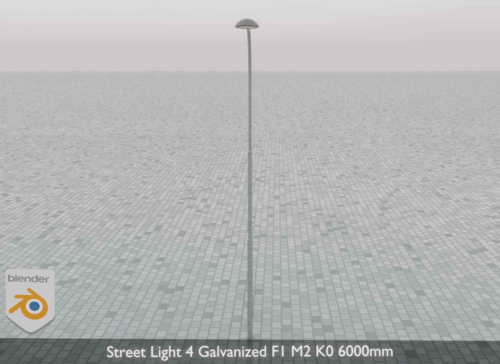 Street Light 4 Galvanized F1 M2 K0 6000mm Low-poly 3D model_71