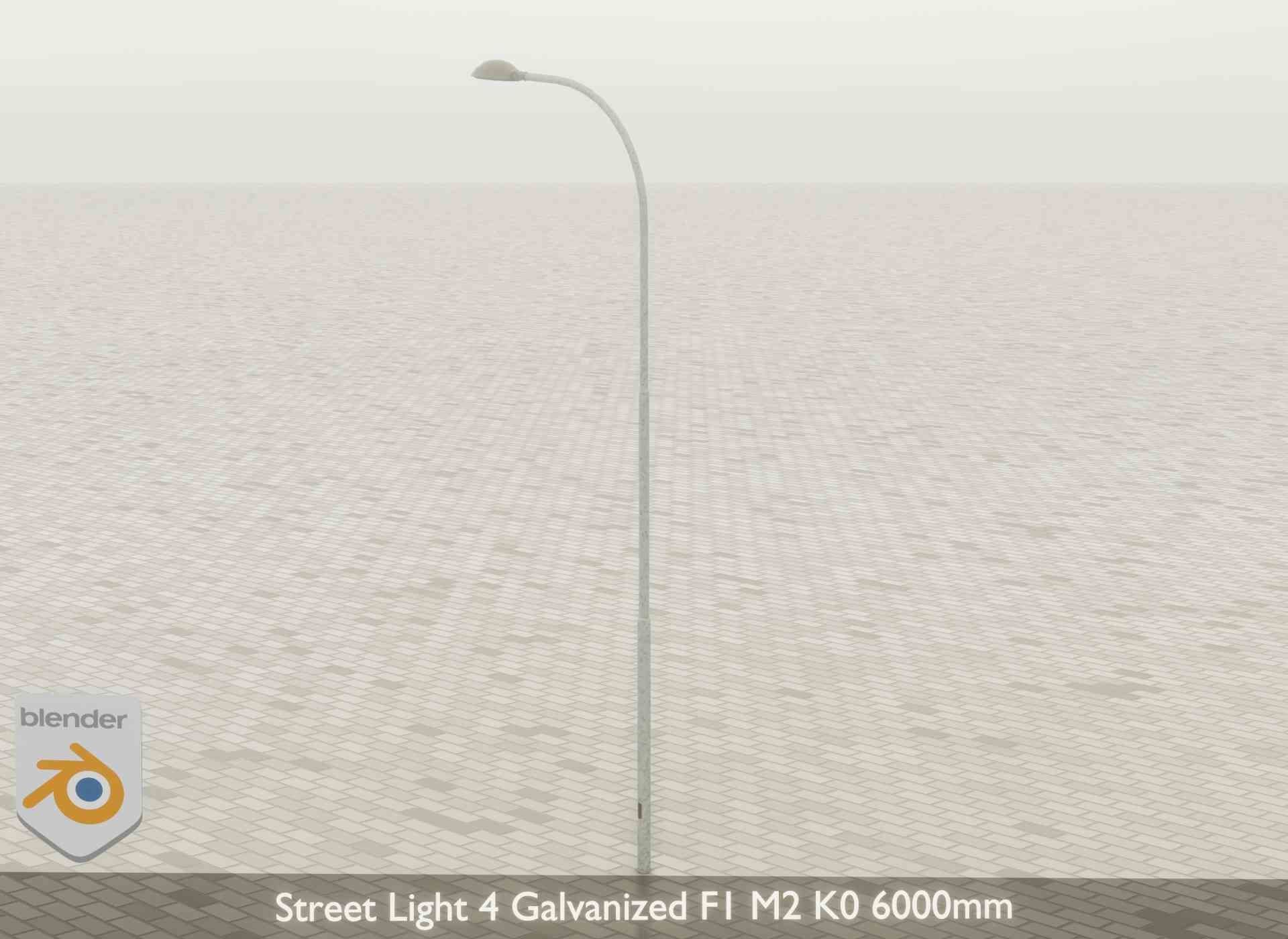 Street Light 4 Galvanized F1 M2 K0 6000mm Low-poly 3D model_46