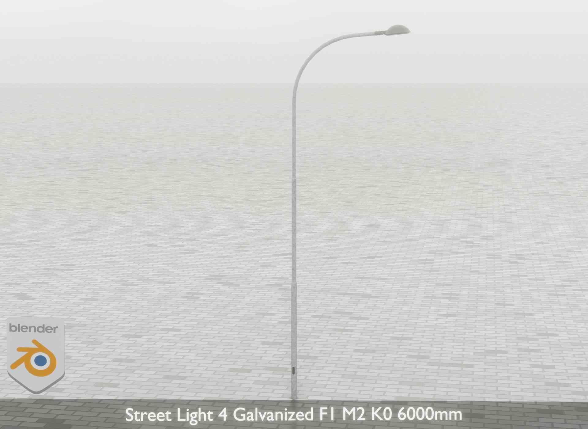 Street Light 4 Galvanized F1 M2 K0 6000mm Low-poly 3D model_62