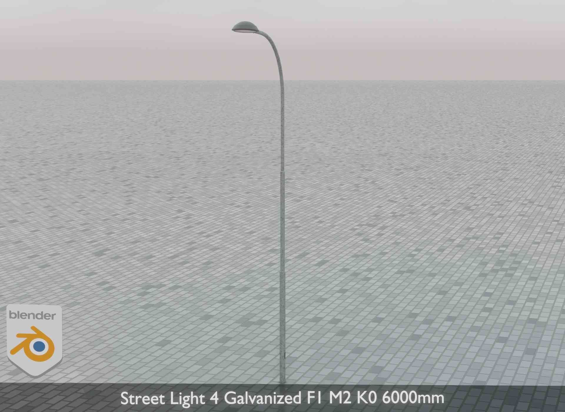 Street Light 4 Galvanized F1 M2 K0 6000mm Low-poly 3D model_73