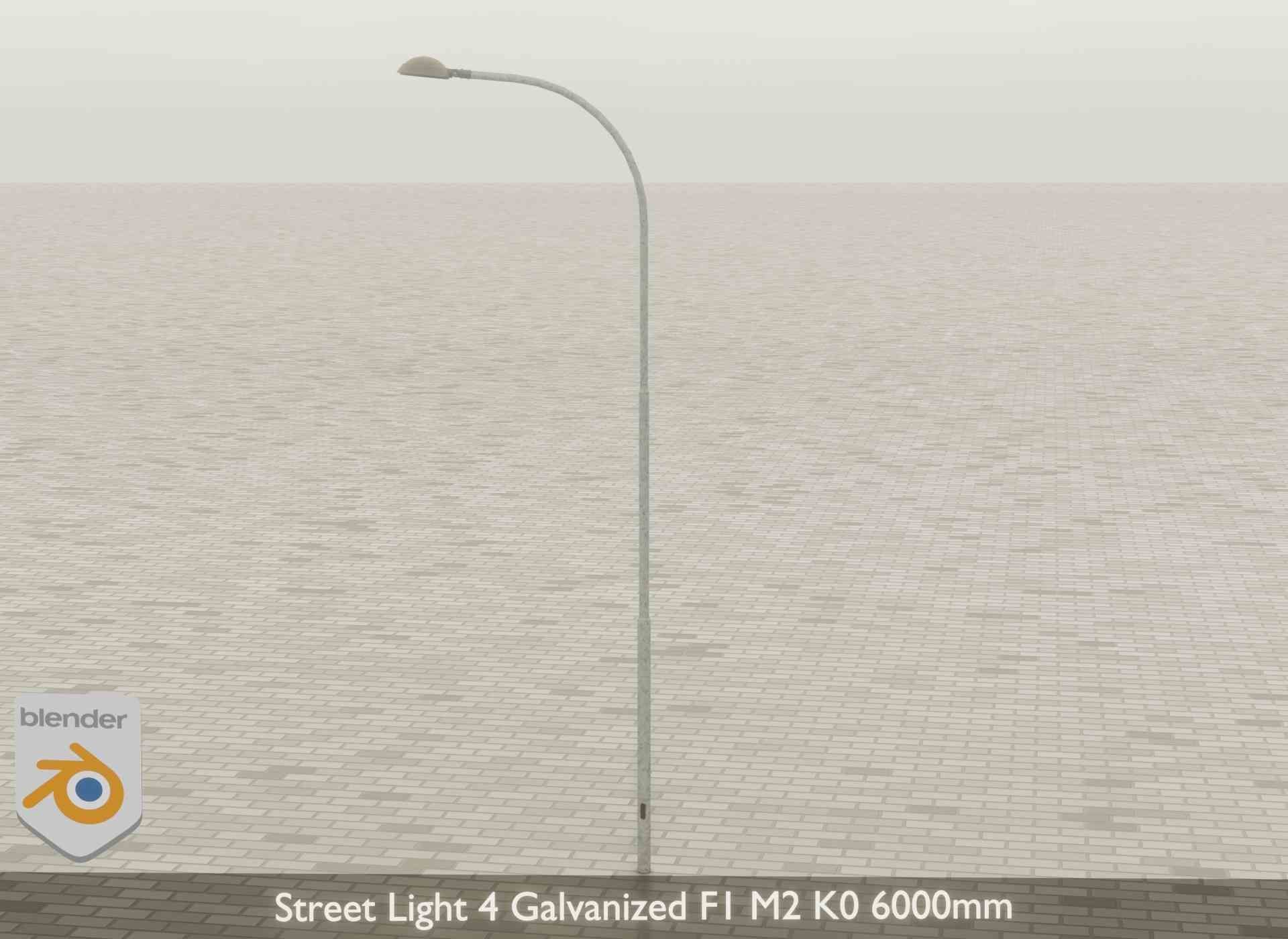 Street Light 4 Galvanized F1 M2 K0 6000mm Low-poly 3D model_42