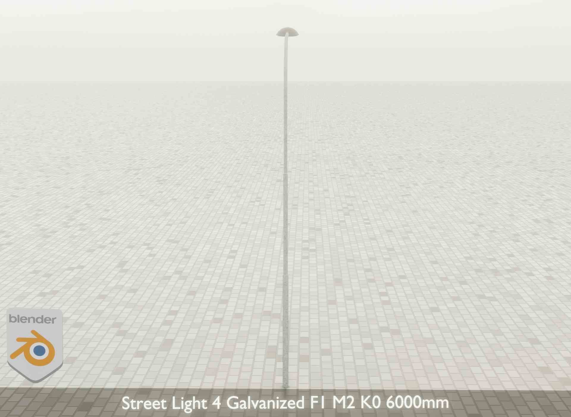 Street Light 4 Galvanized F1 M2 K0 6000mm Low-poly 3D model_51