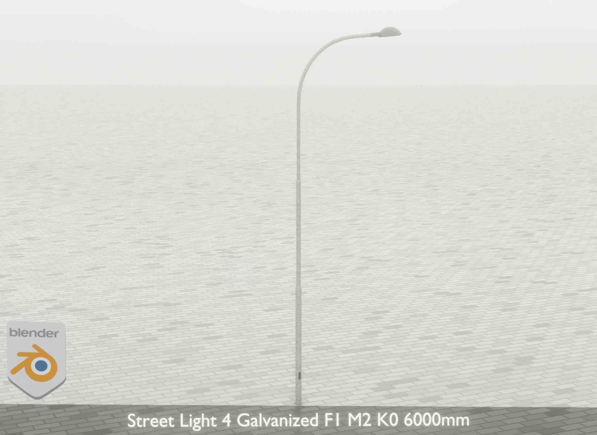Street Light 4 Galvanized F1 M2 K0 6000mm Low-poly 3D model_58