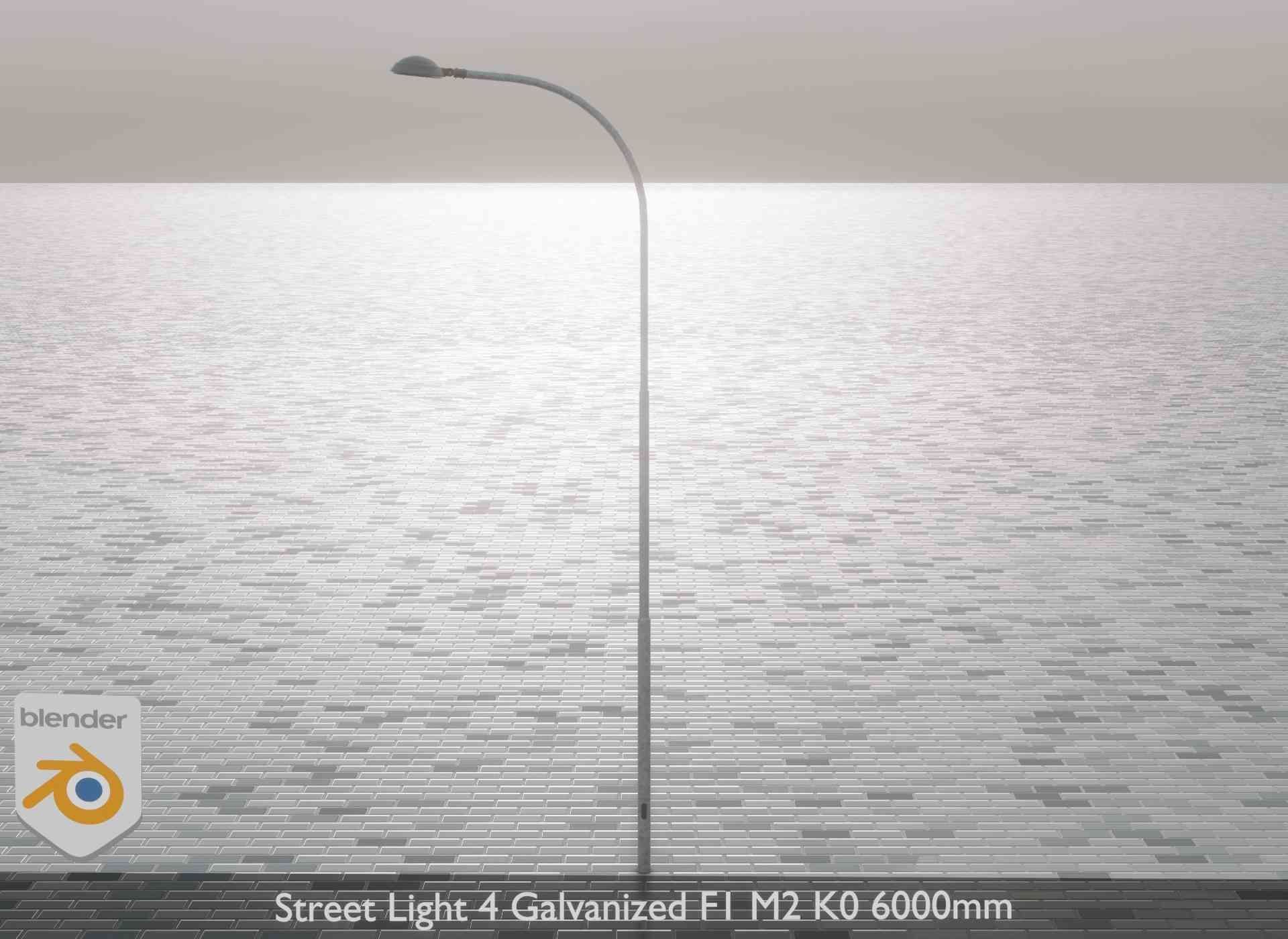 Street Light 4 Galvanized F1 M2 K0 6000mm Low-poly 3D model_1