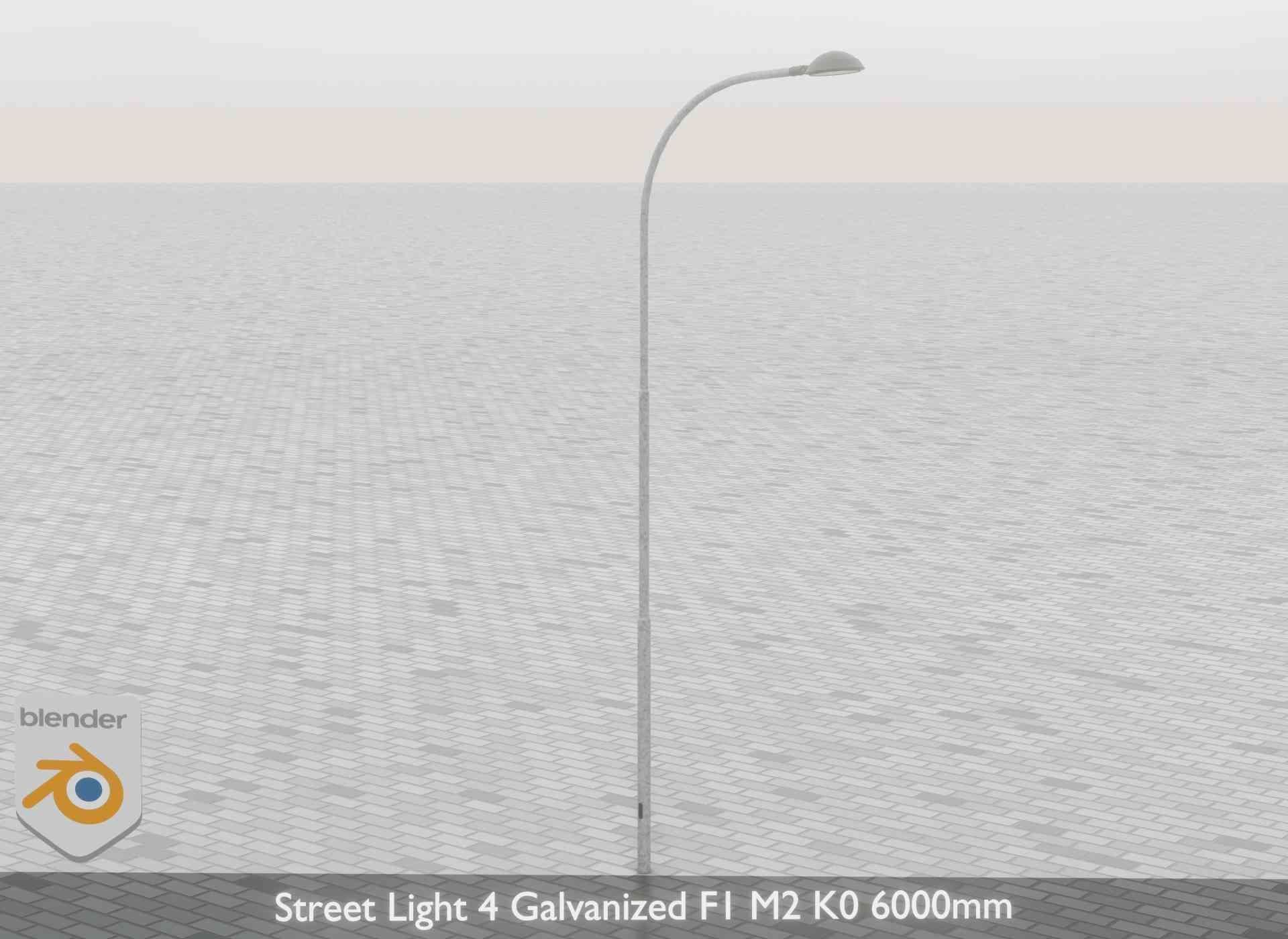 Street Light 4 Galvanized F1 M2 K0 6000mm Low-poly 3D model_65