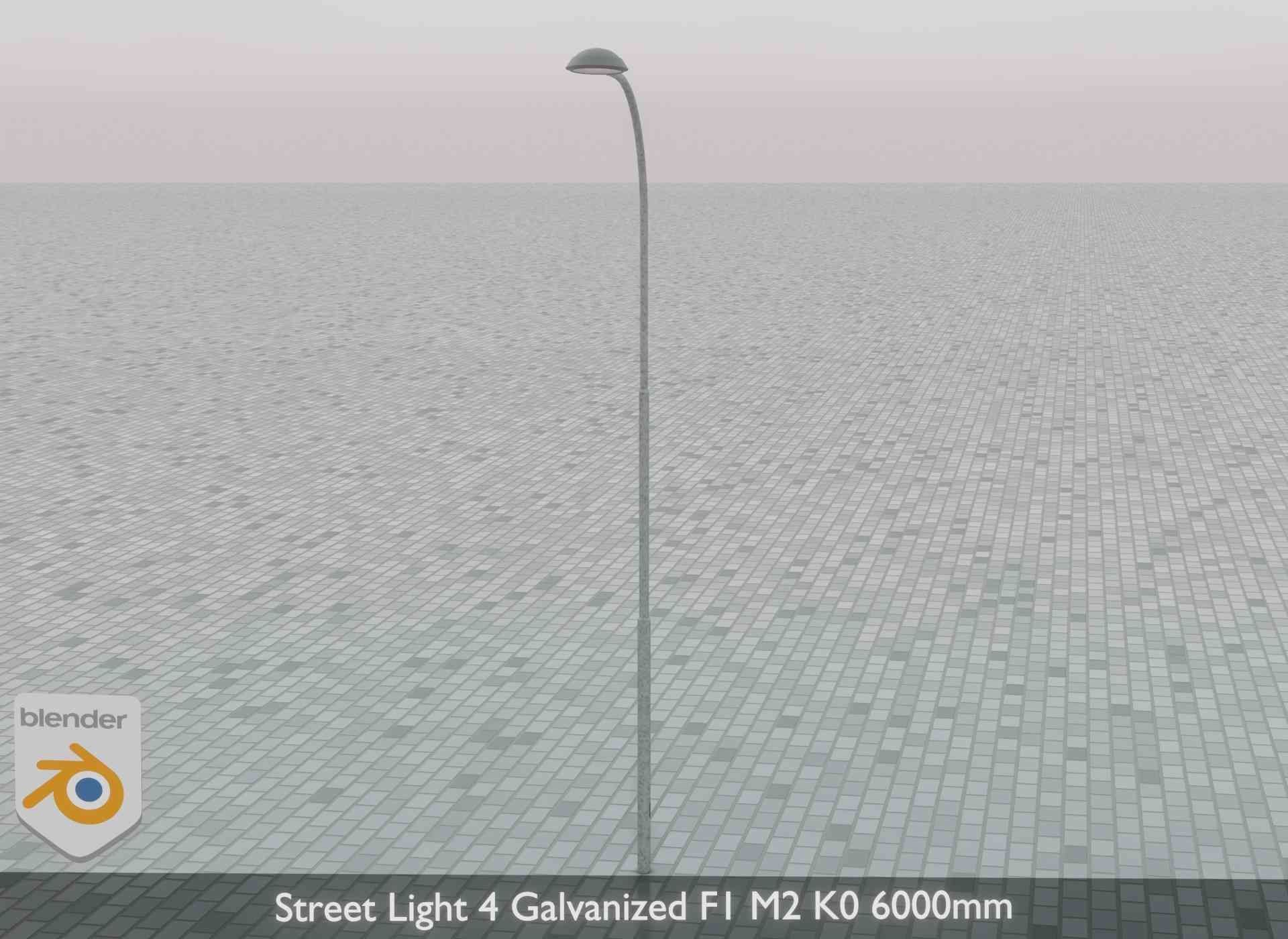 Street Light 4 Galvanized F1 M2 K0 6000mm Low-poly 3D model_72