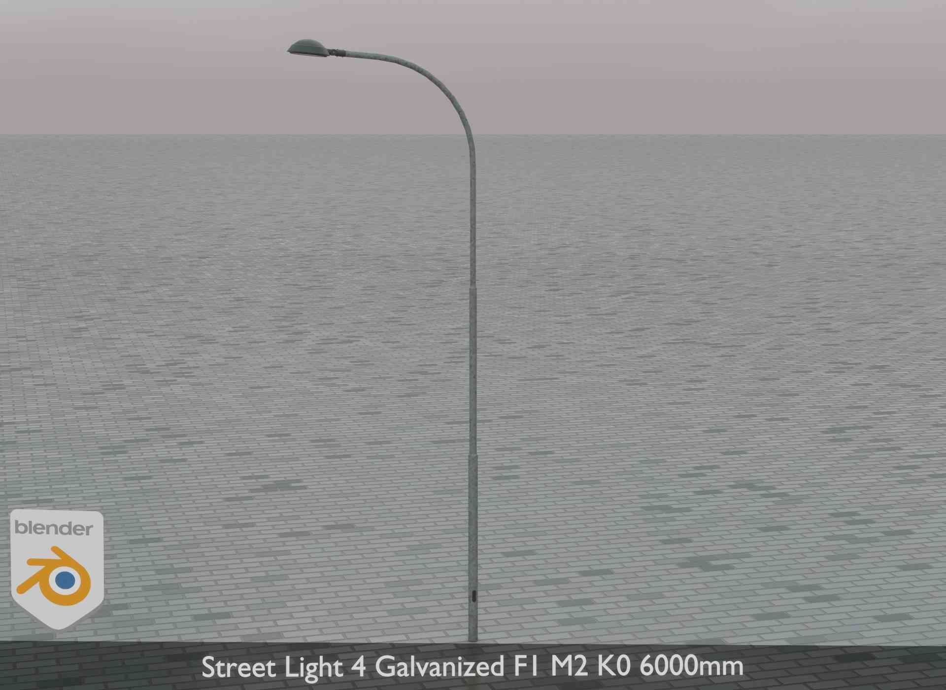 Street Light 4 Galvanized F1 M2 K0 6000mm Low-poly 3D model_79