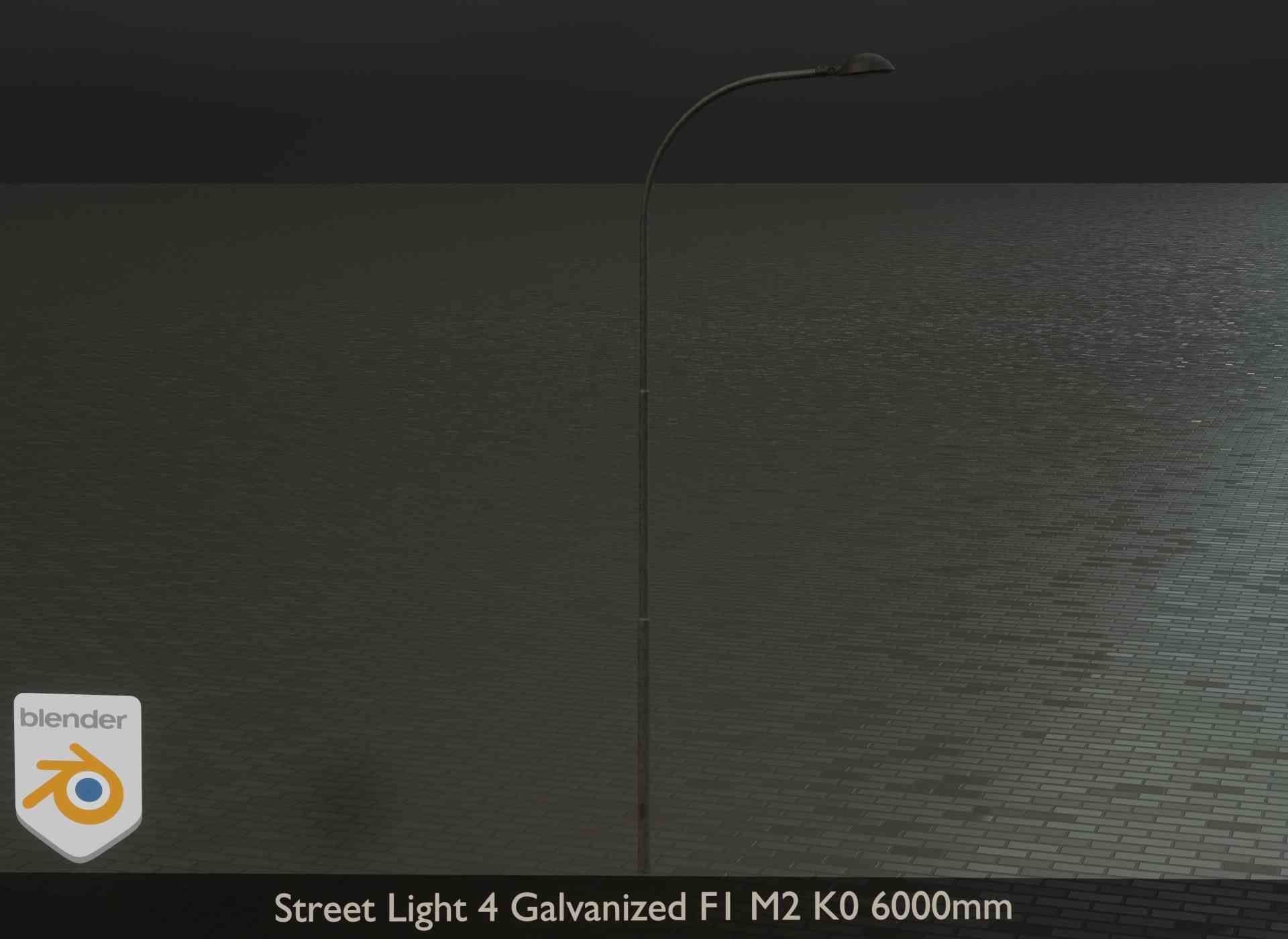 Street Light 4 Galvanized F1 M2 K0 6000mm Low-poly 3D model_23