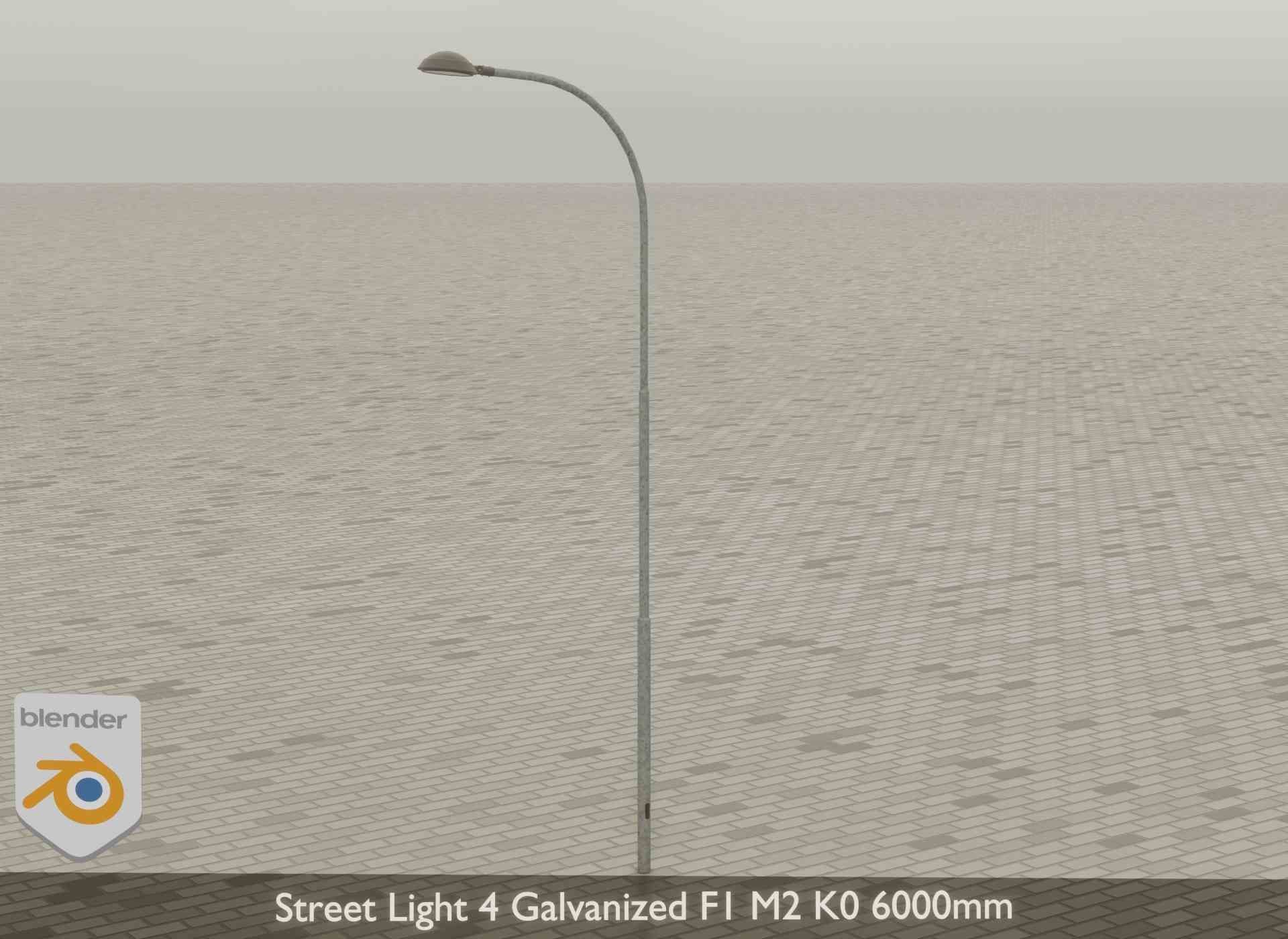 Street Light 4 Galvanized F1 M2 K0 6000mm Low-poly 3D model_37