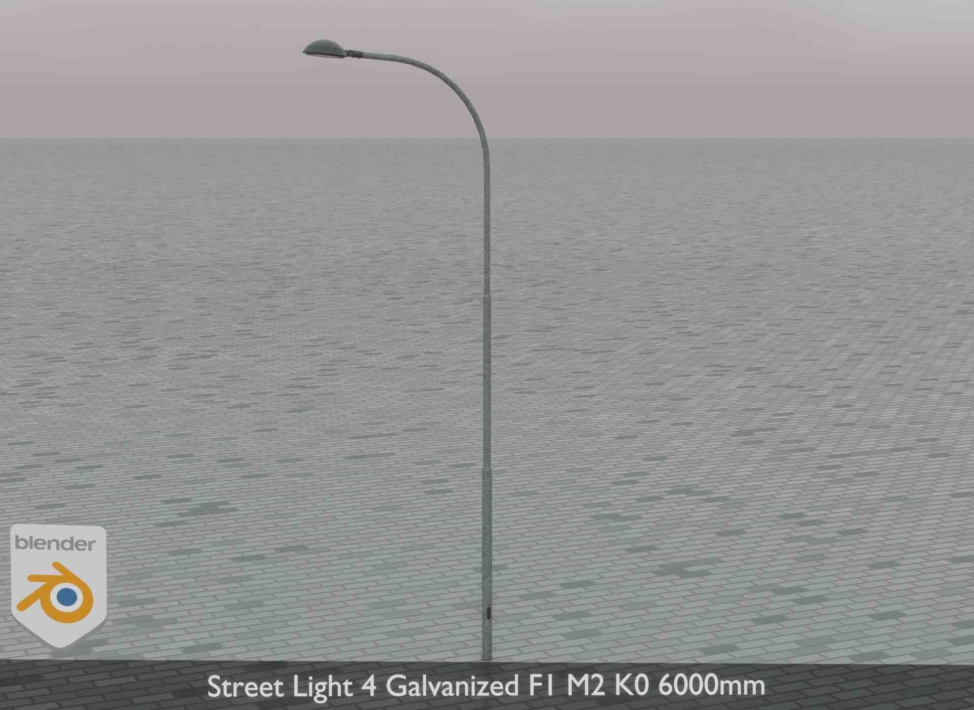 Street Light 4 Galvanized F1 M2 K0 6000mm Low-poly 3D model_78