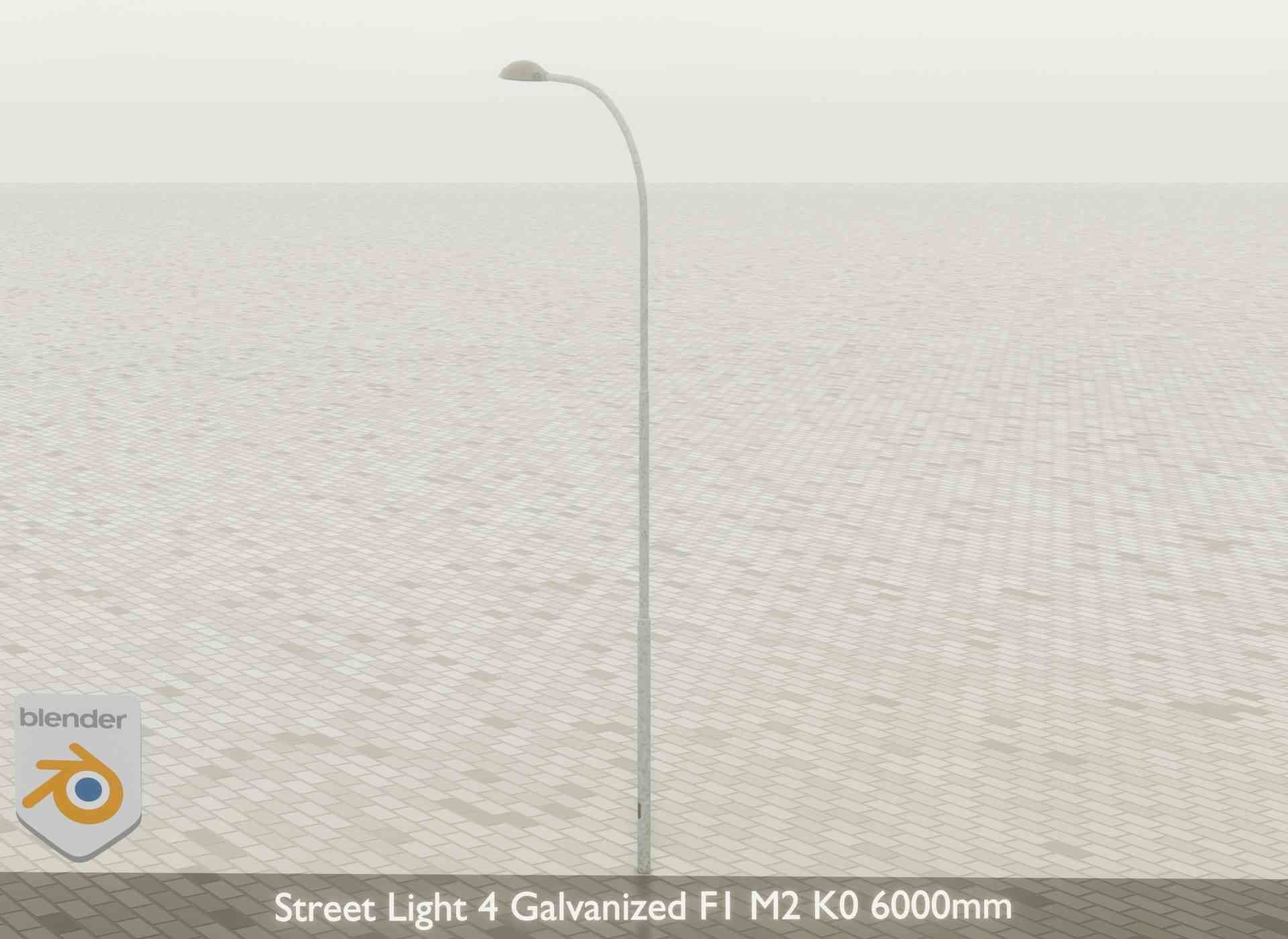 Street Light 4 Galvanized F1 M2 K0 6000mm Low-poly 3D model_47
