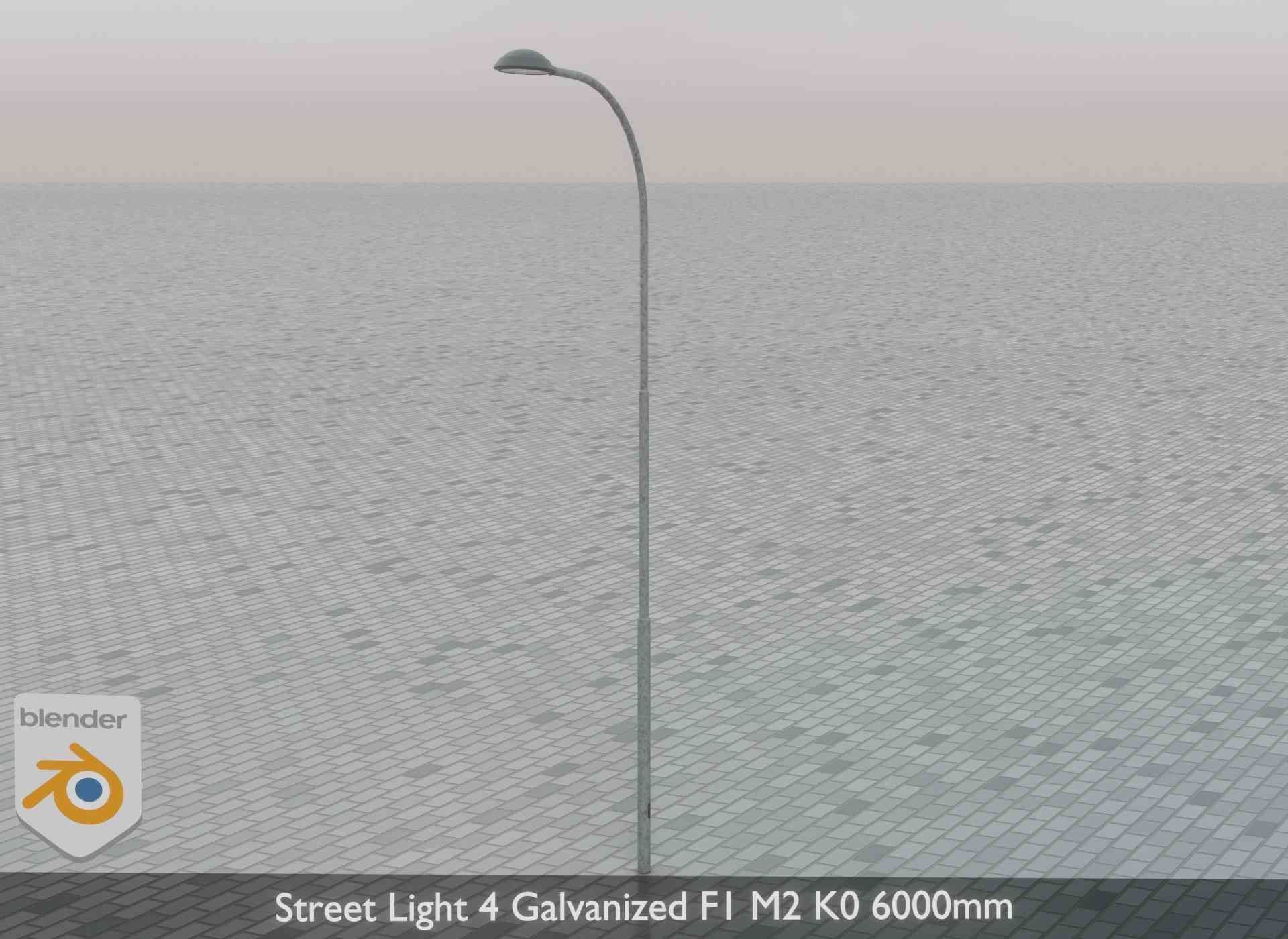 Street Light 4 Galvanized F1 M2 K0 6000mm Low-poly 3D model_74