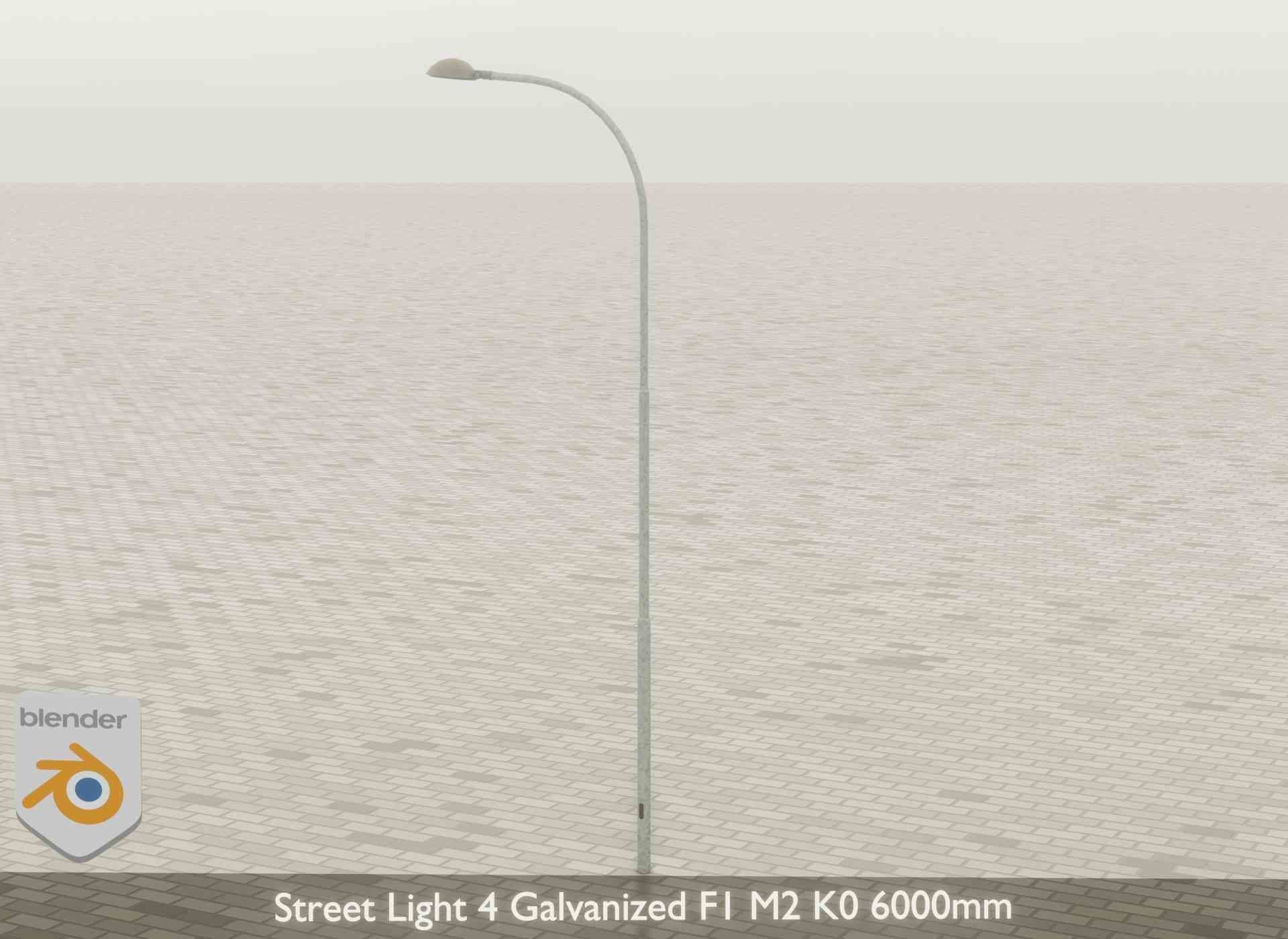 Street Light 4 Galvanized F1 M2 K0 6000mm Low-poly 3D model_44