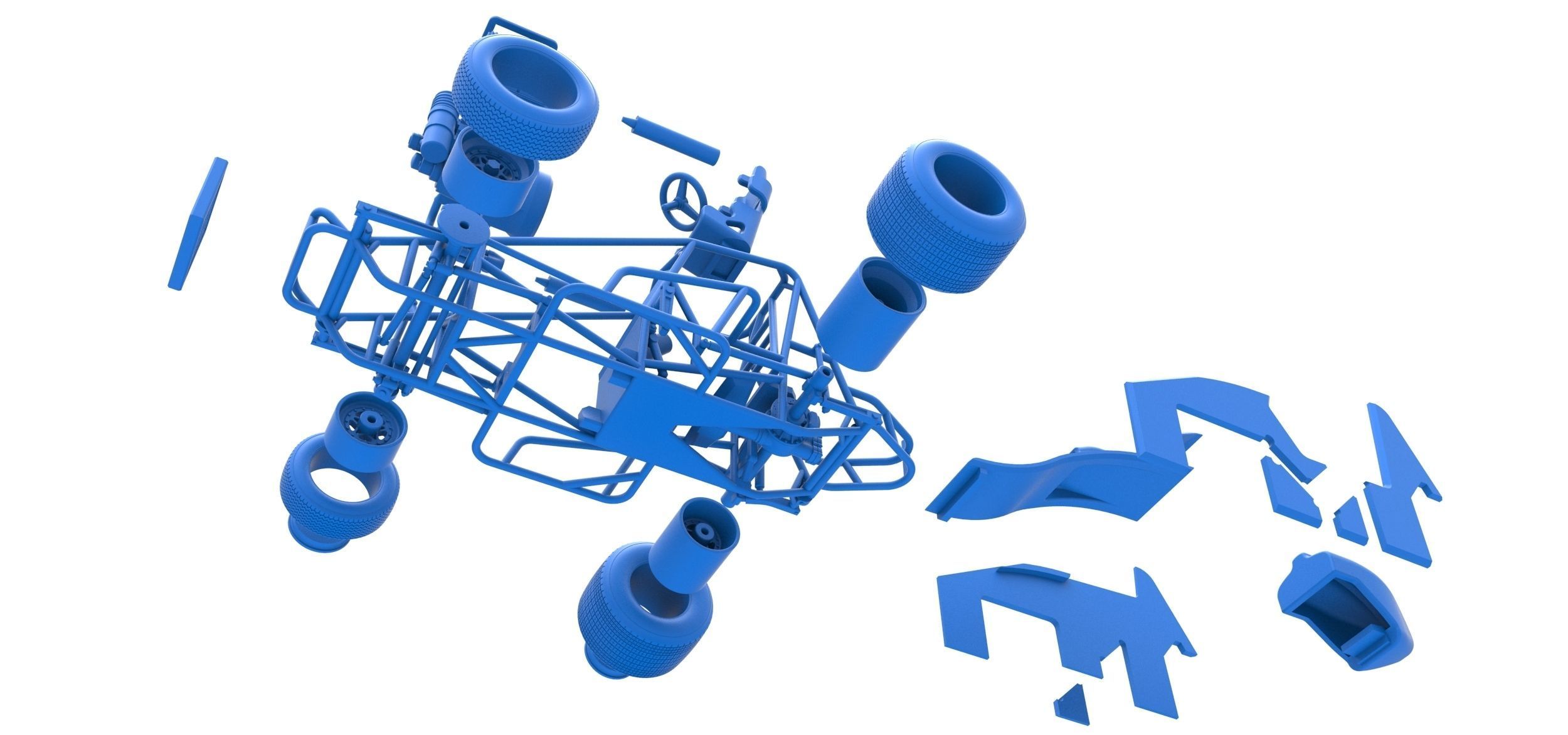 Sprint car Scale 1 to 25 3D print model_57