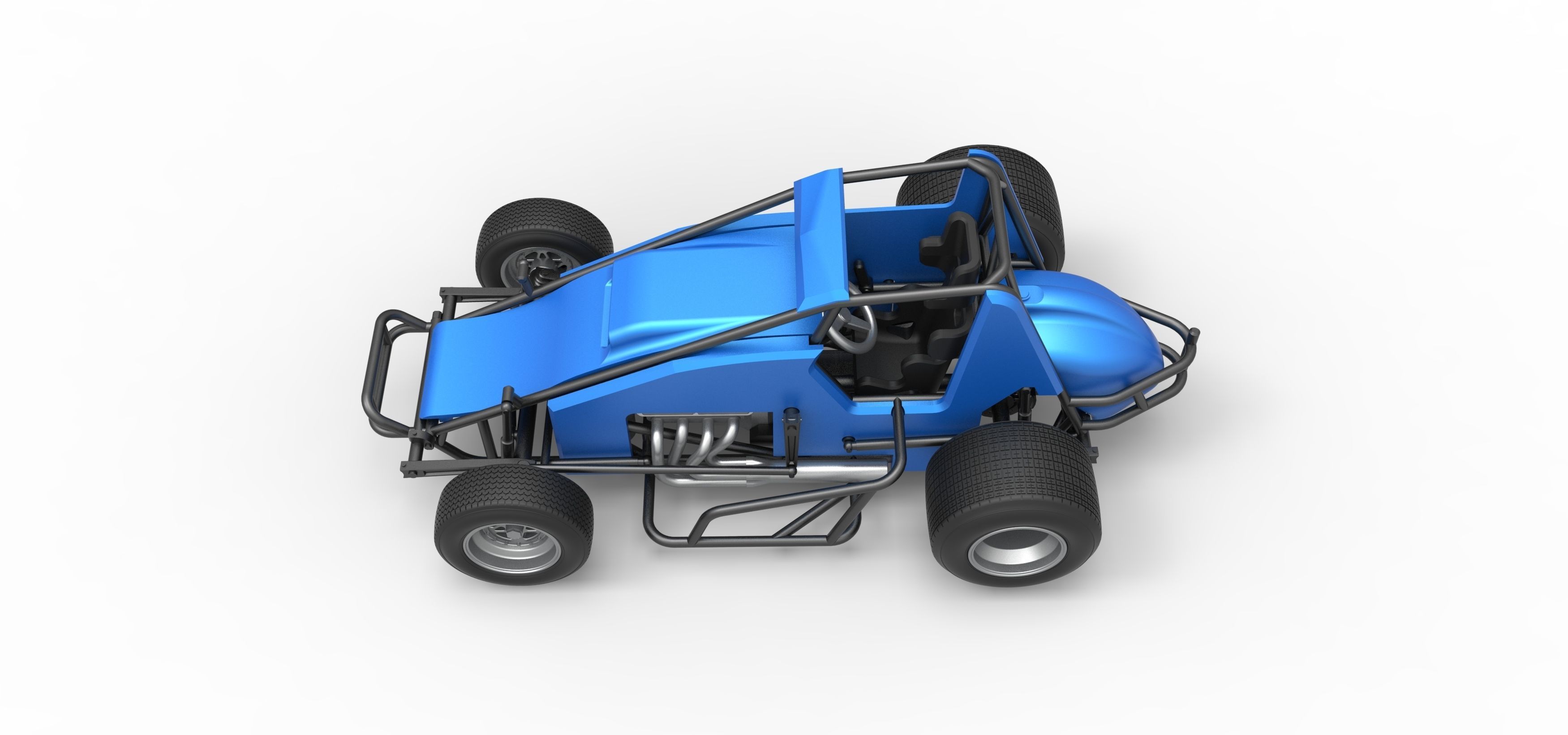 Sprint car Scale 1 to 25 3D print model_10