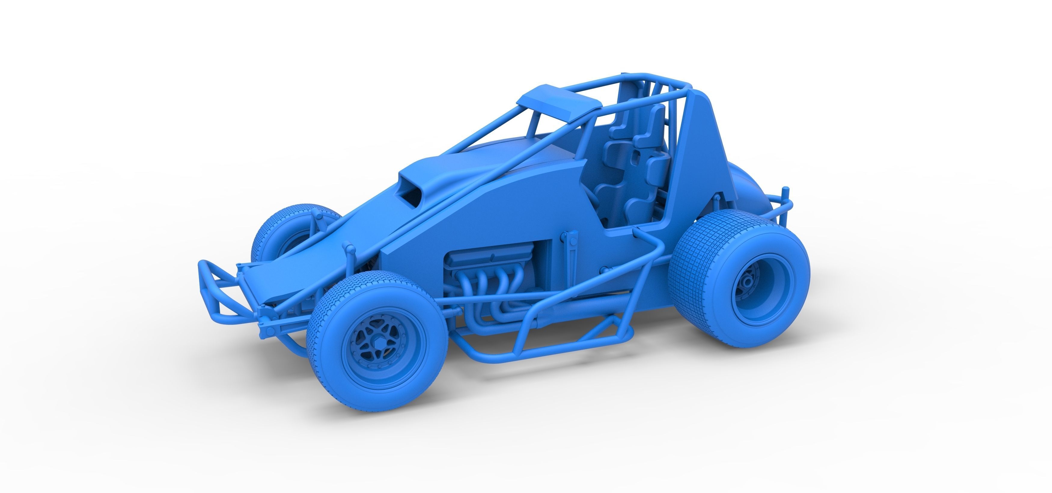 Sprint car Scale 1 to 25 3D print model_27