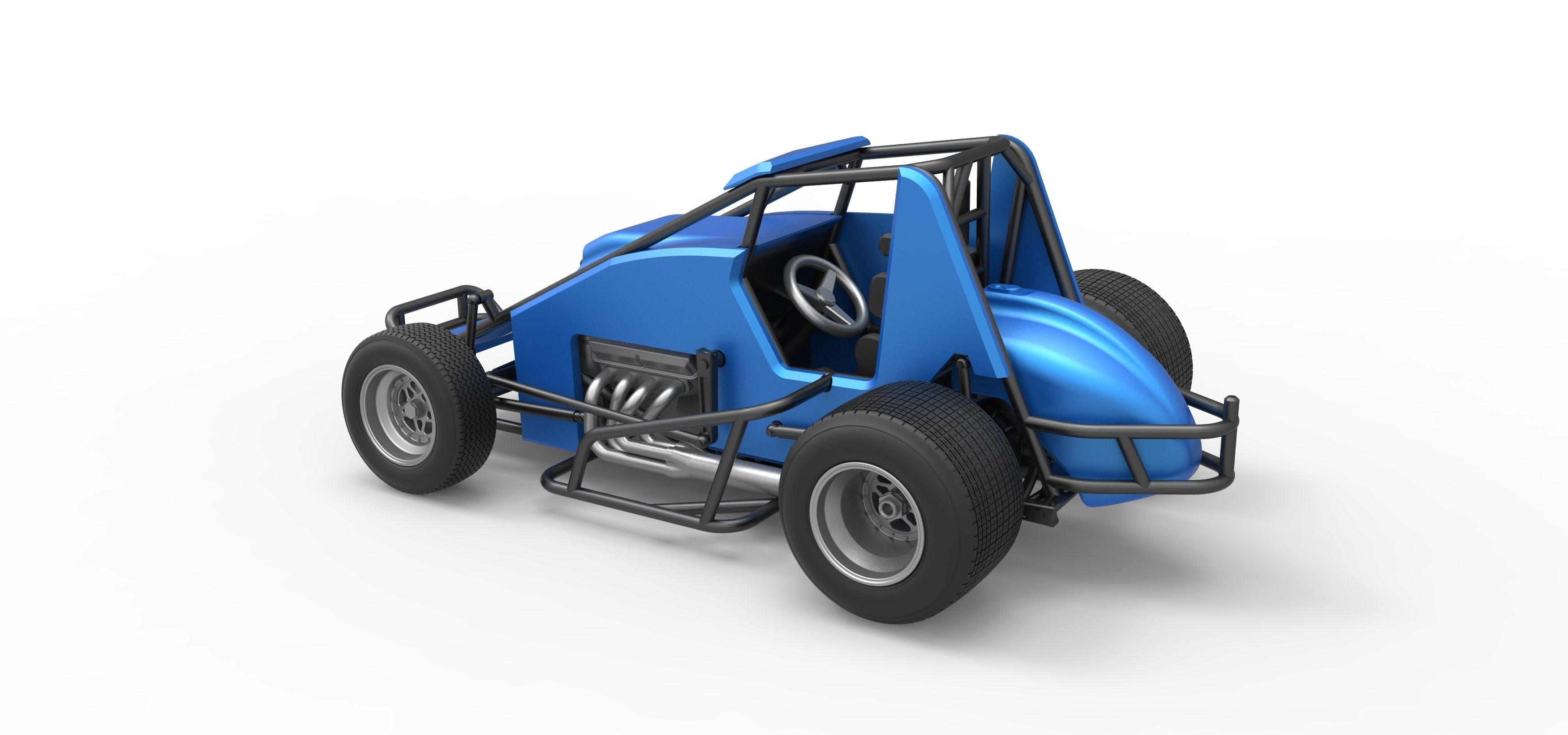 Sprint car Scale 1 to 25 3D print model_9