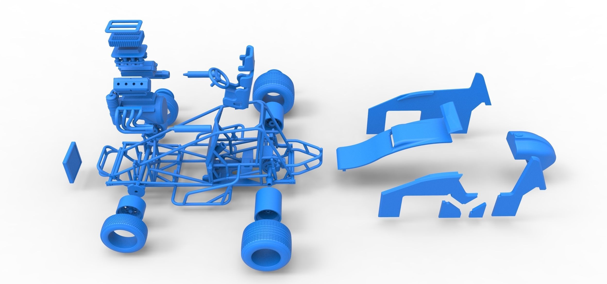 Sprint car Scale 1 to 25 3D print model_60