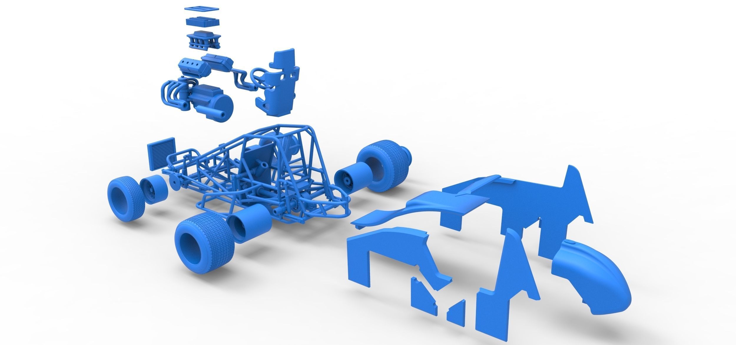 Sprint car Scale 1 to 25 3D print model_61