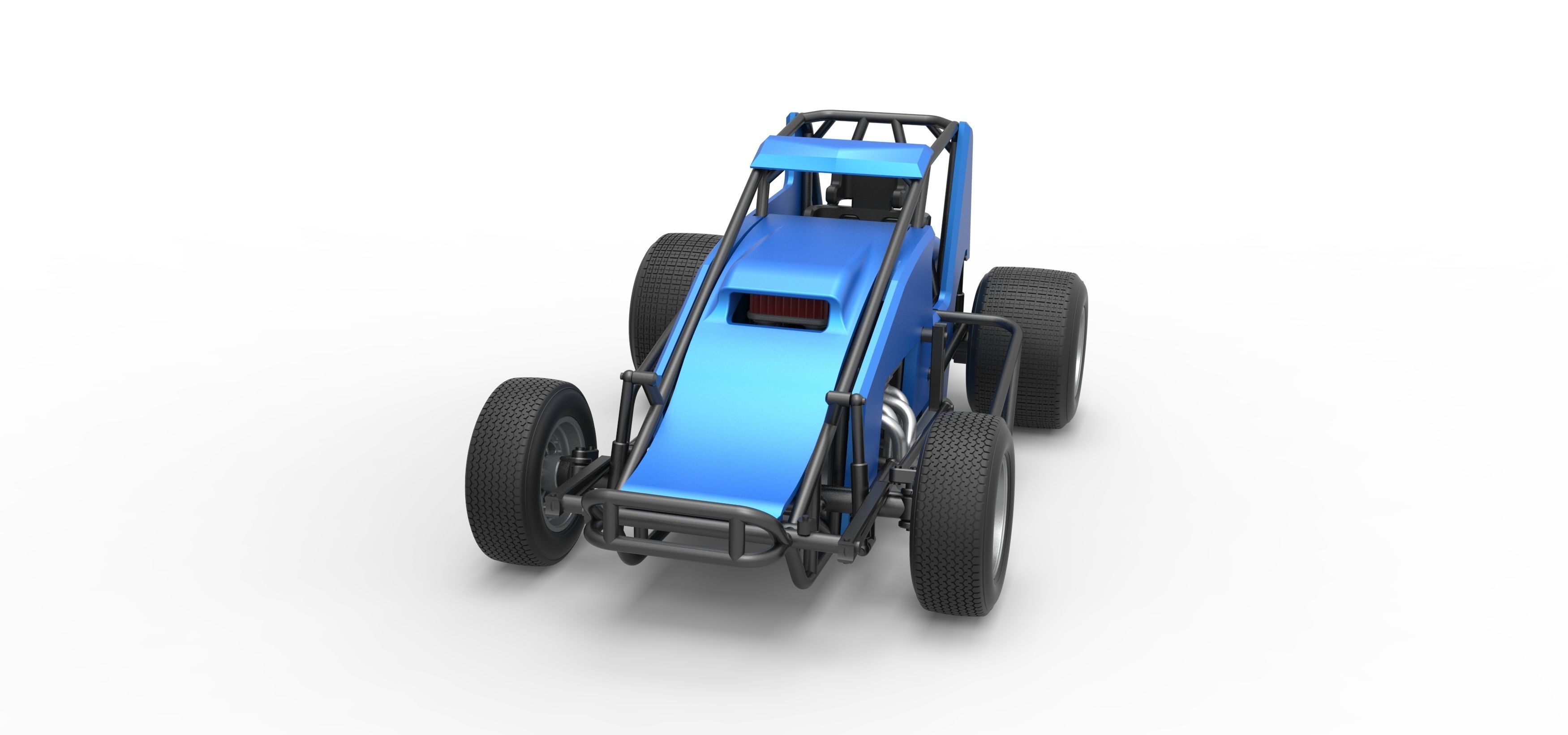 Sprint car Scale 1 to 25 3D print model_4