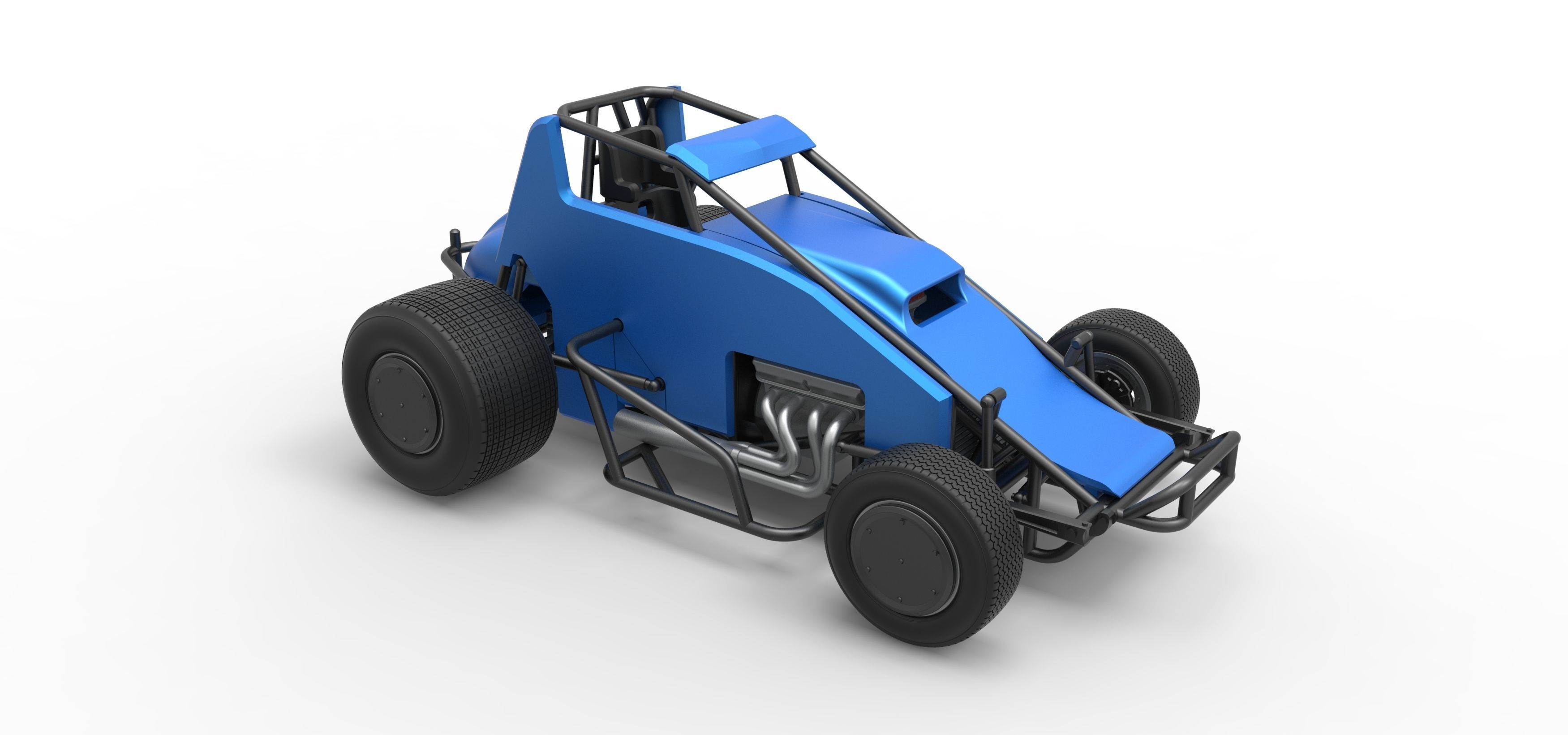Sprint car Scale 1 to 25 3D print model_18