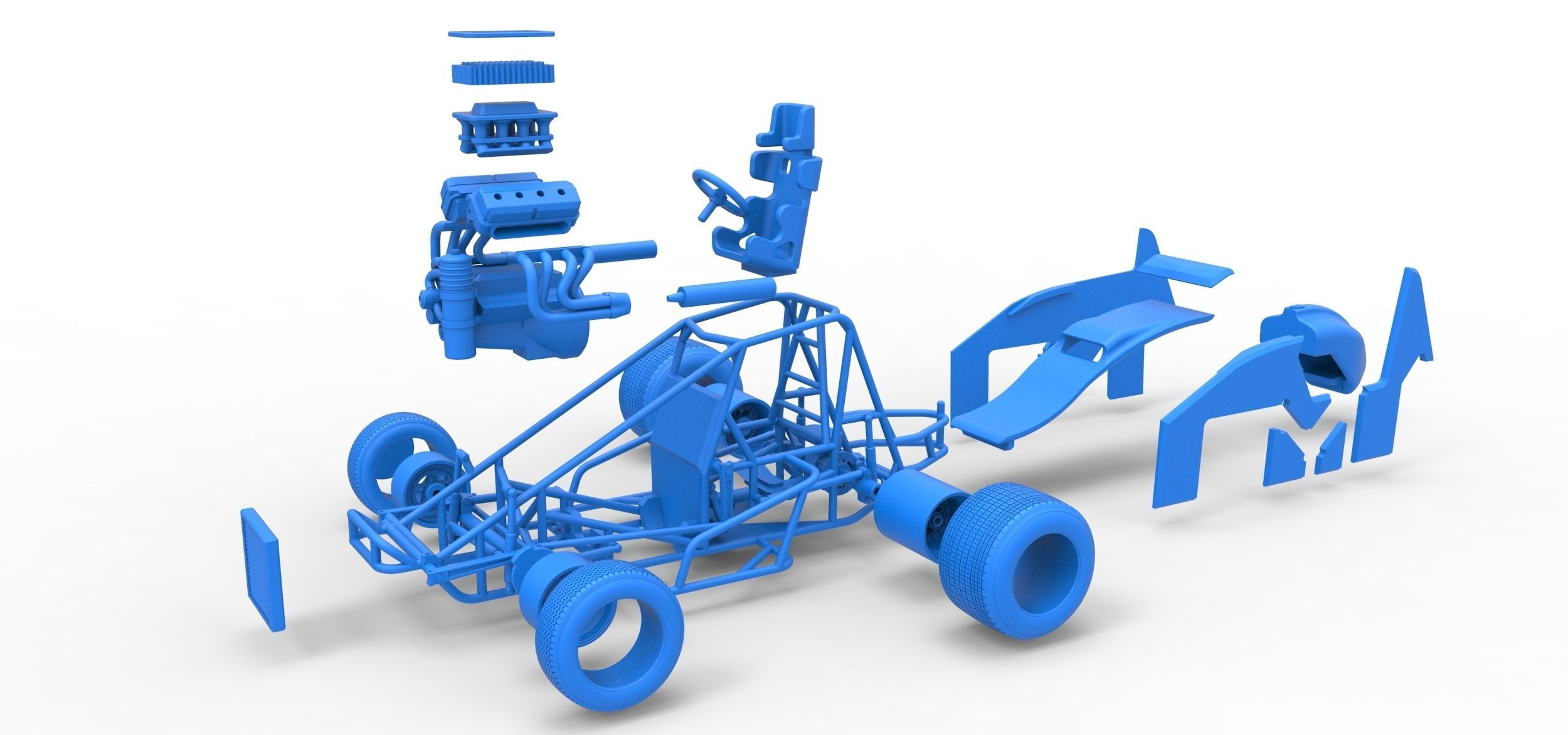 Sprint car Scale 1 to 25 3D print model_55