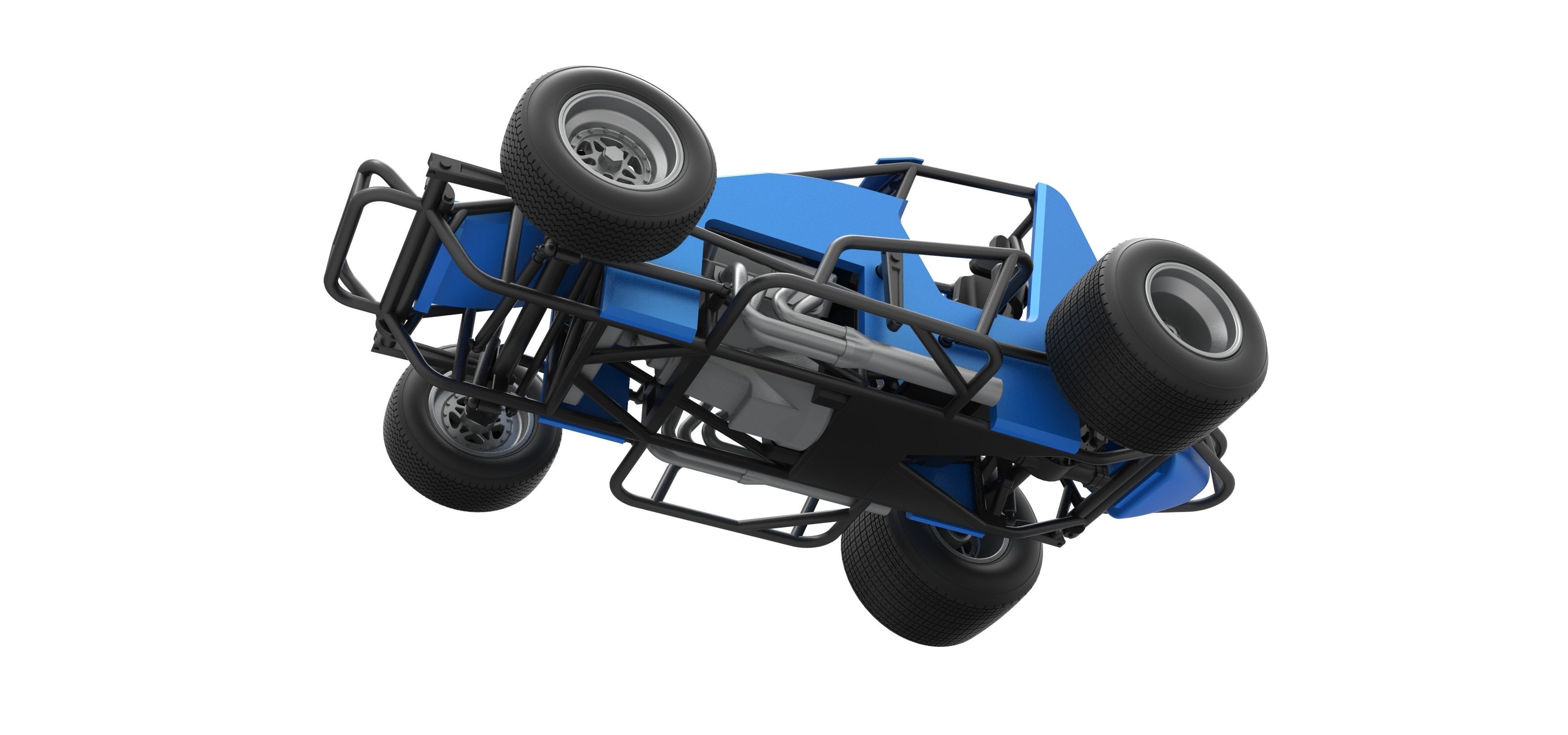 Sprint car Scale 1 to 25 3D print model_3