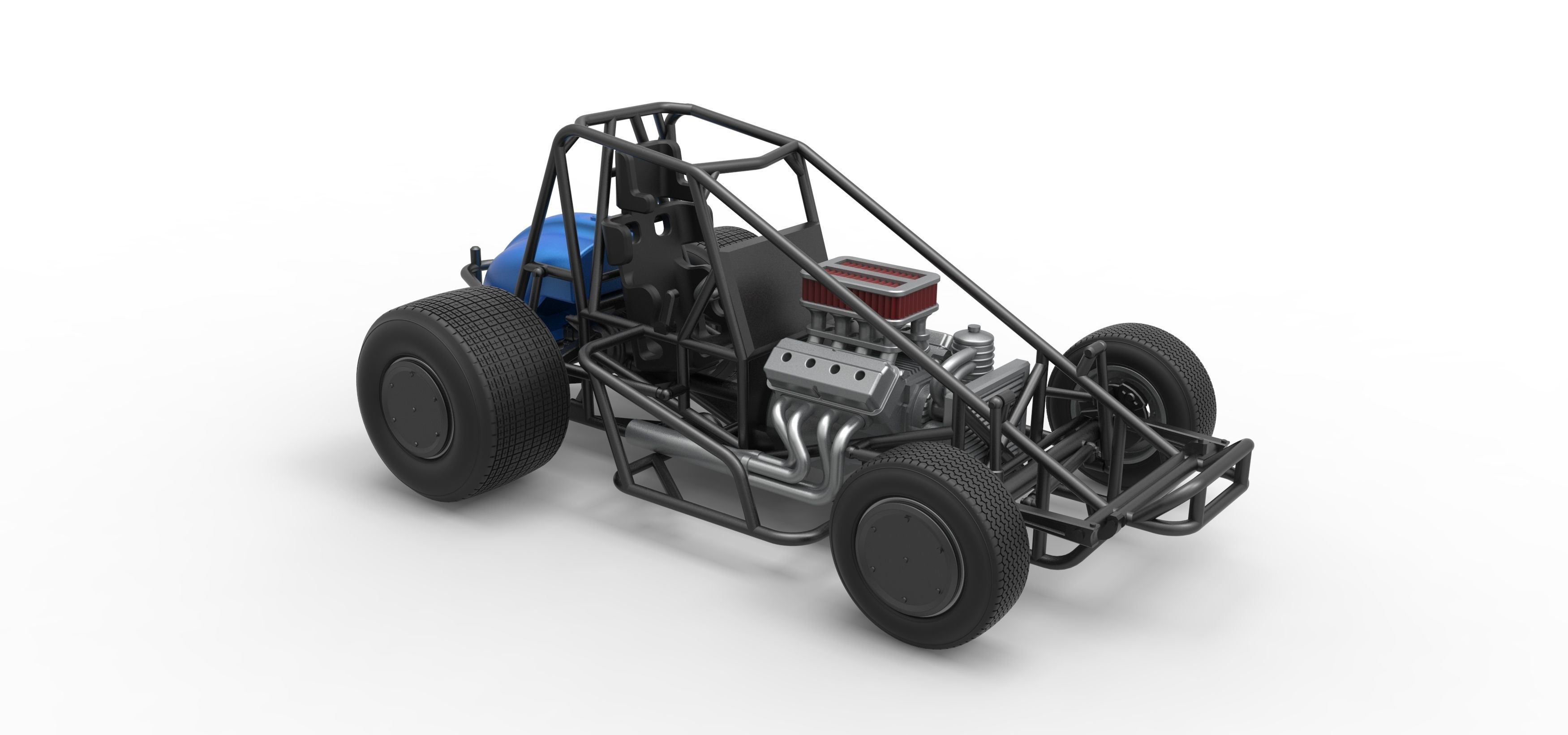 Sprint car Scale 1 to 25 3D print model_26