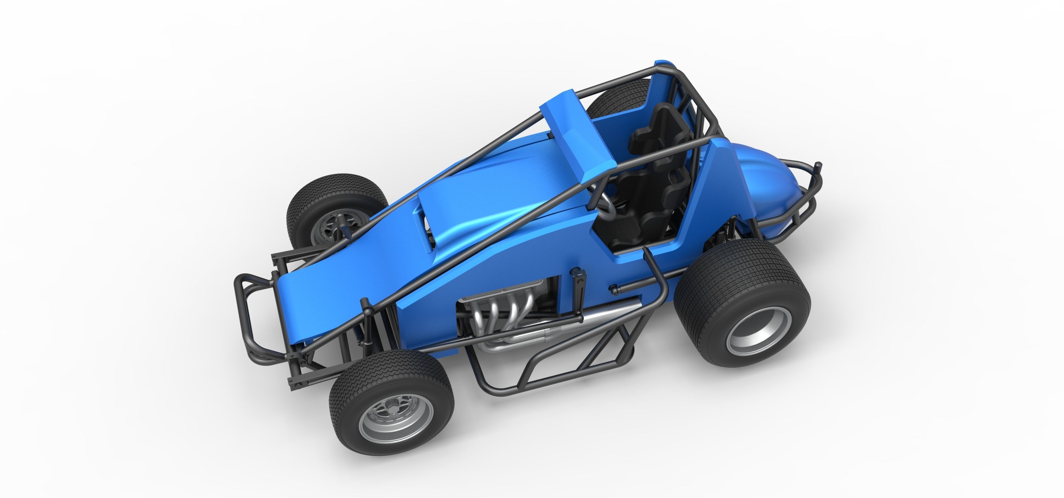 Sprint car Scale 1 to 25 3D print model_2