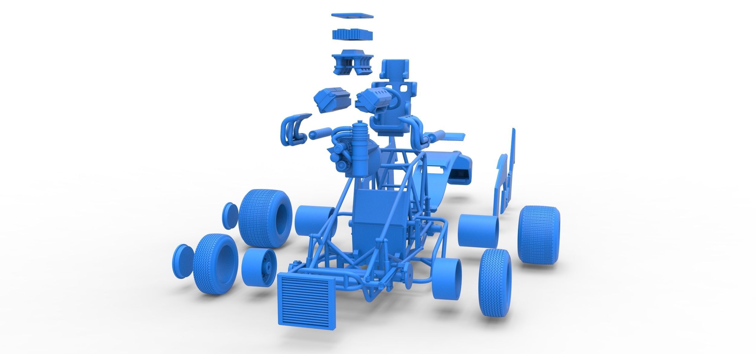 Sprint car Scale 1 to 25 3D print model_58