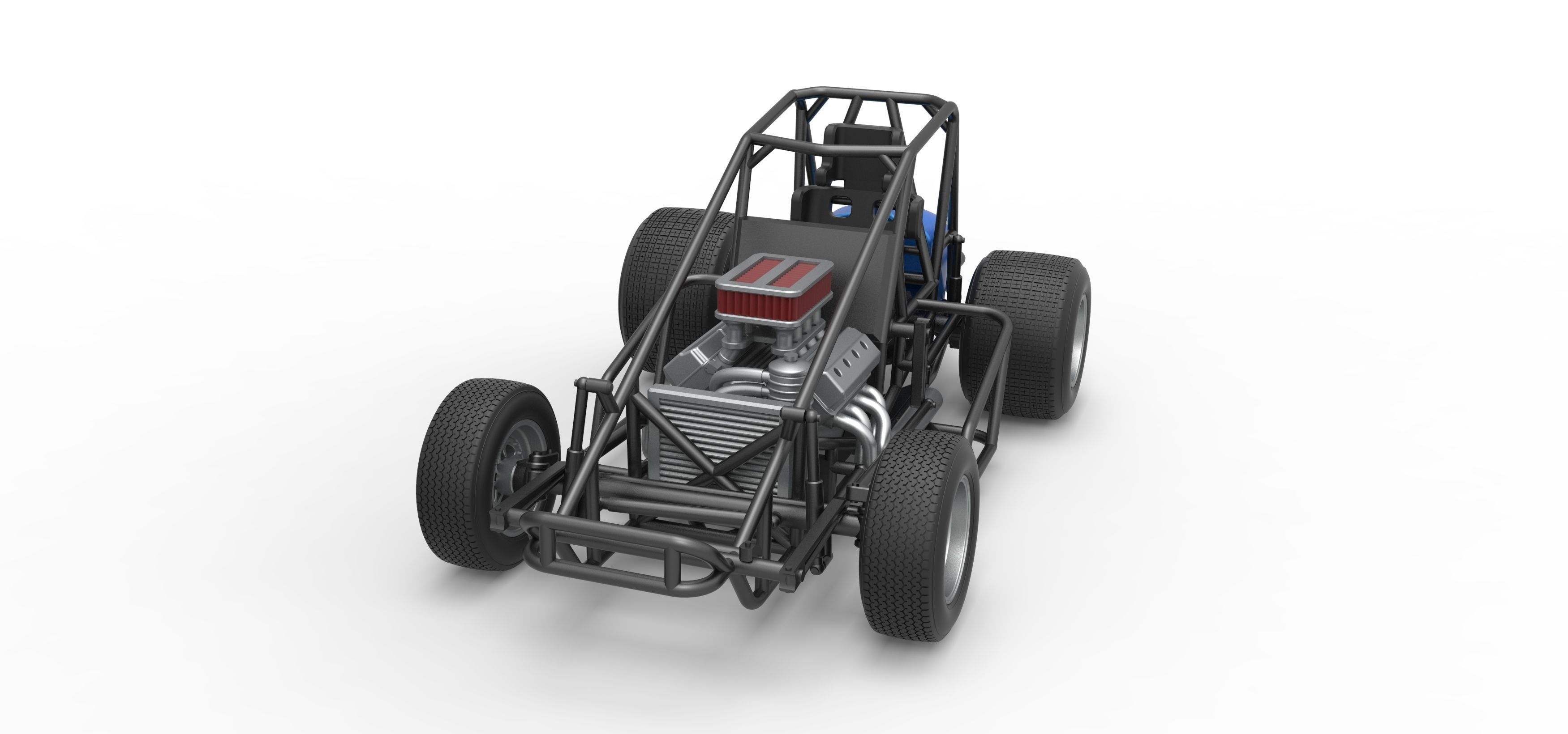 Sprint car Scale 1 to 25 3D print model_22
