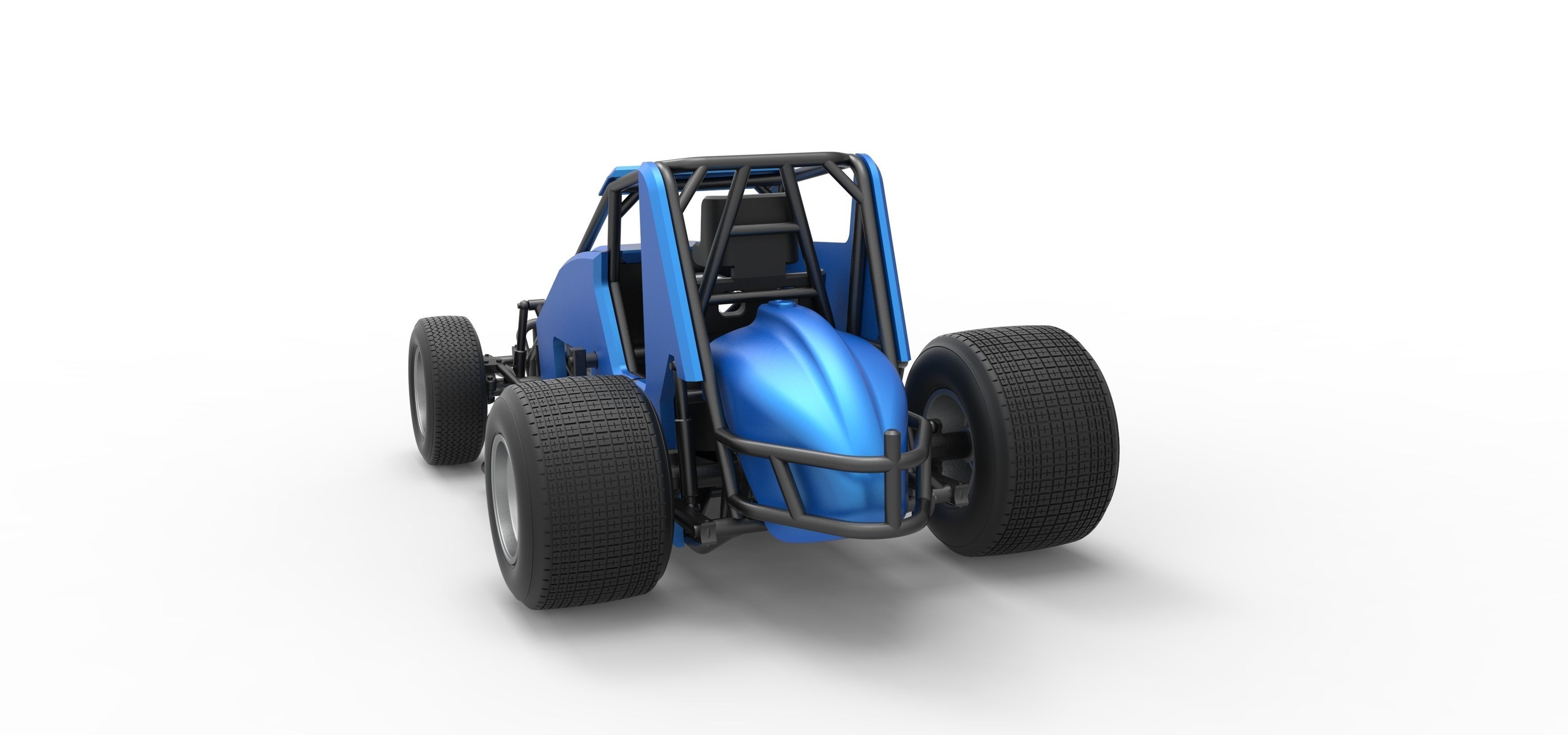 Sprint car Scale 1 to 25 3D print model_12