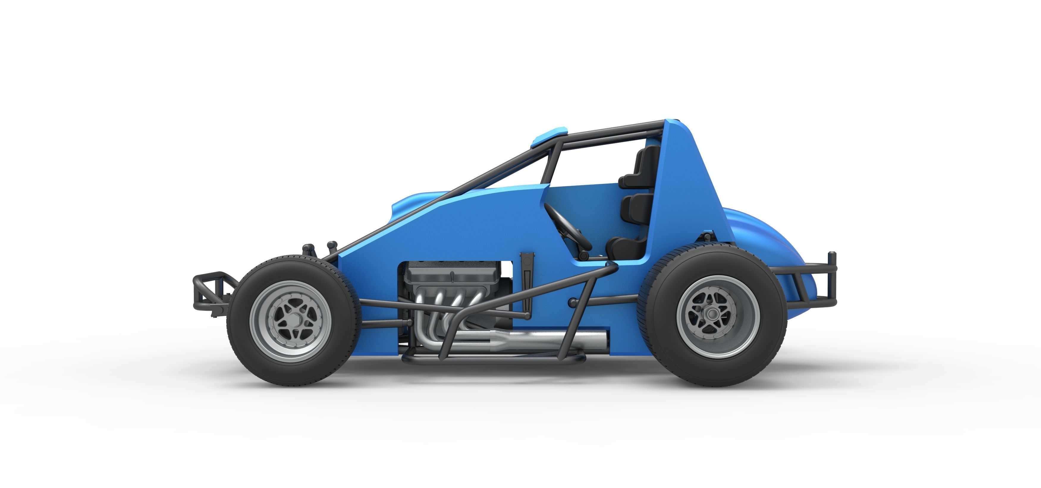 Sprint car Scale 1 to 25 3D print model_8