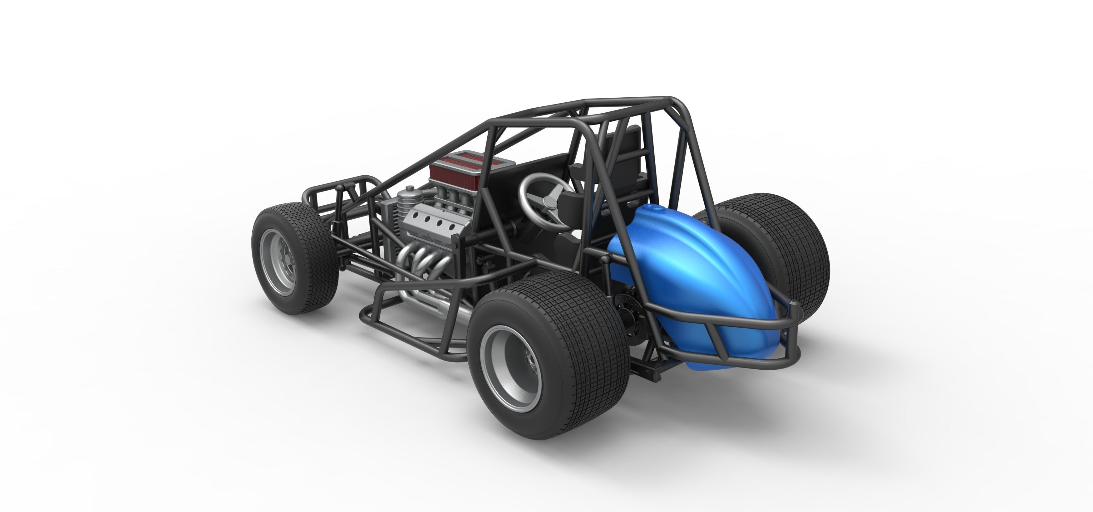 Sprint car Scale 1 to 25 3D print model_24