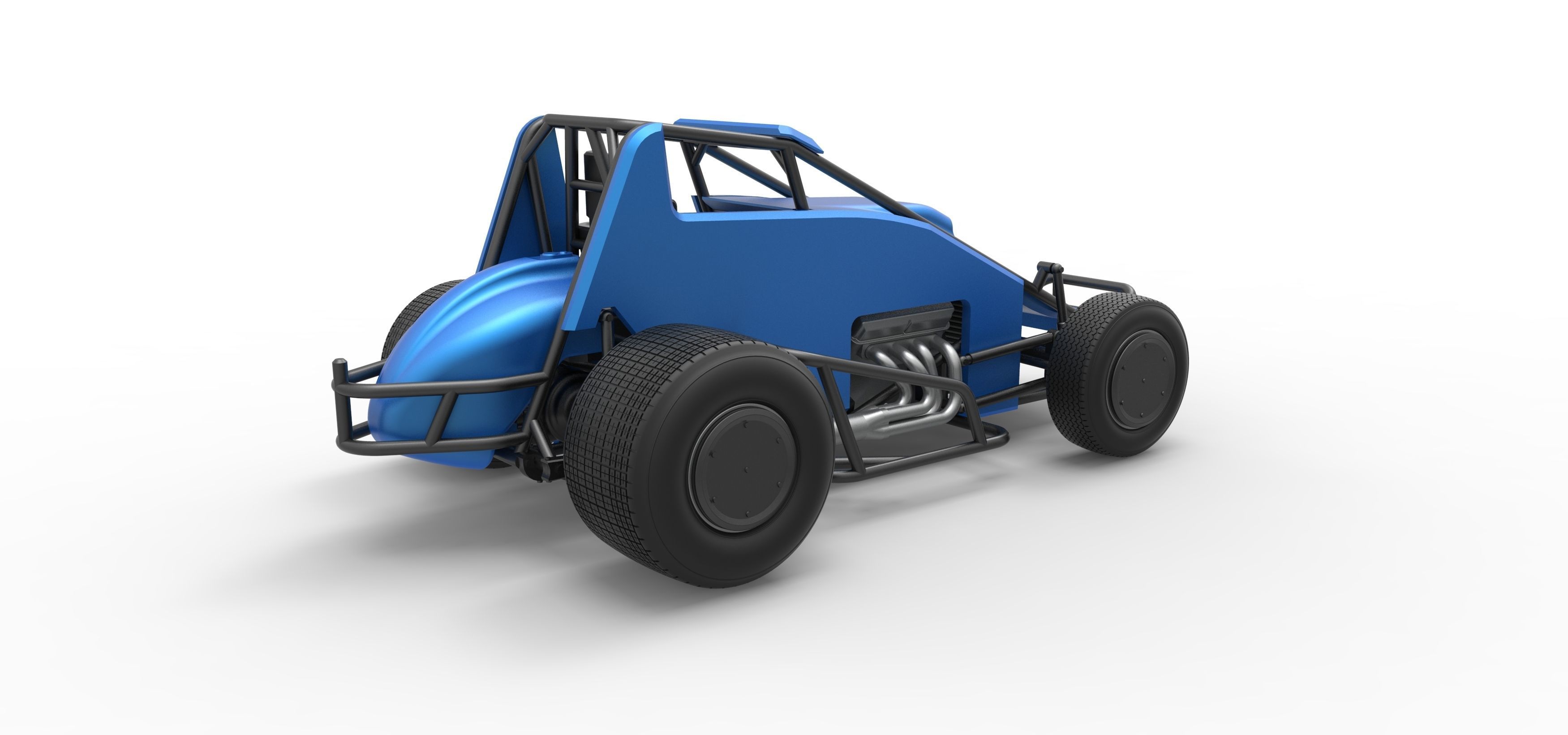 Sprint car Scale 1 to 25 3D print model_15