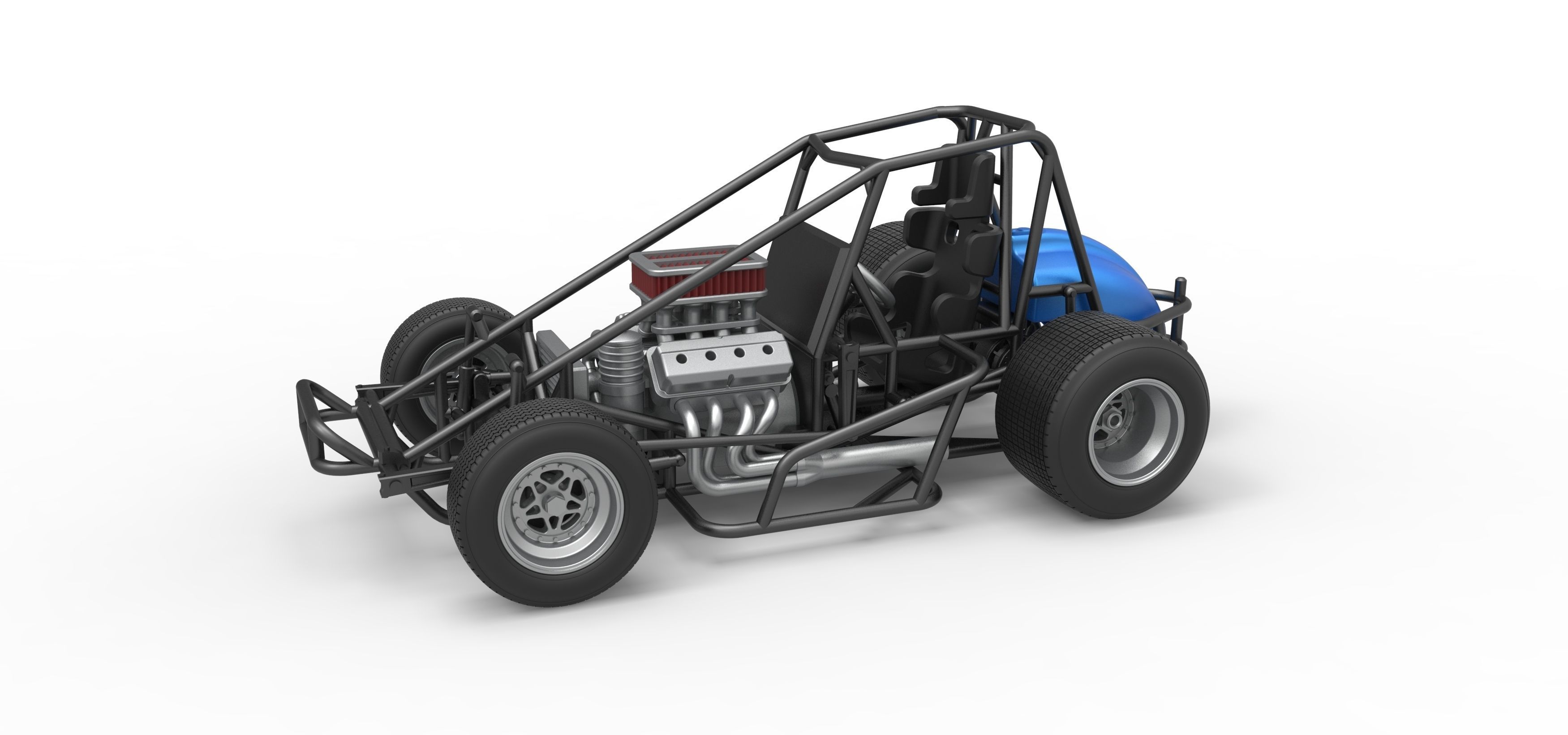 Sprint car Scale 1 to 25 3D print model_20