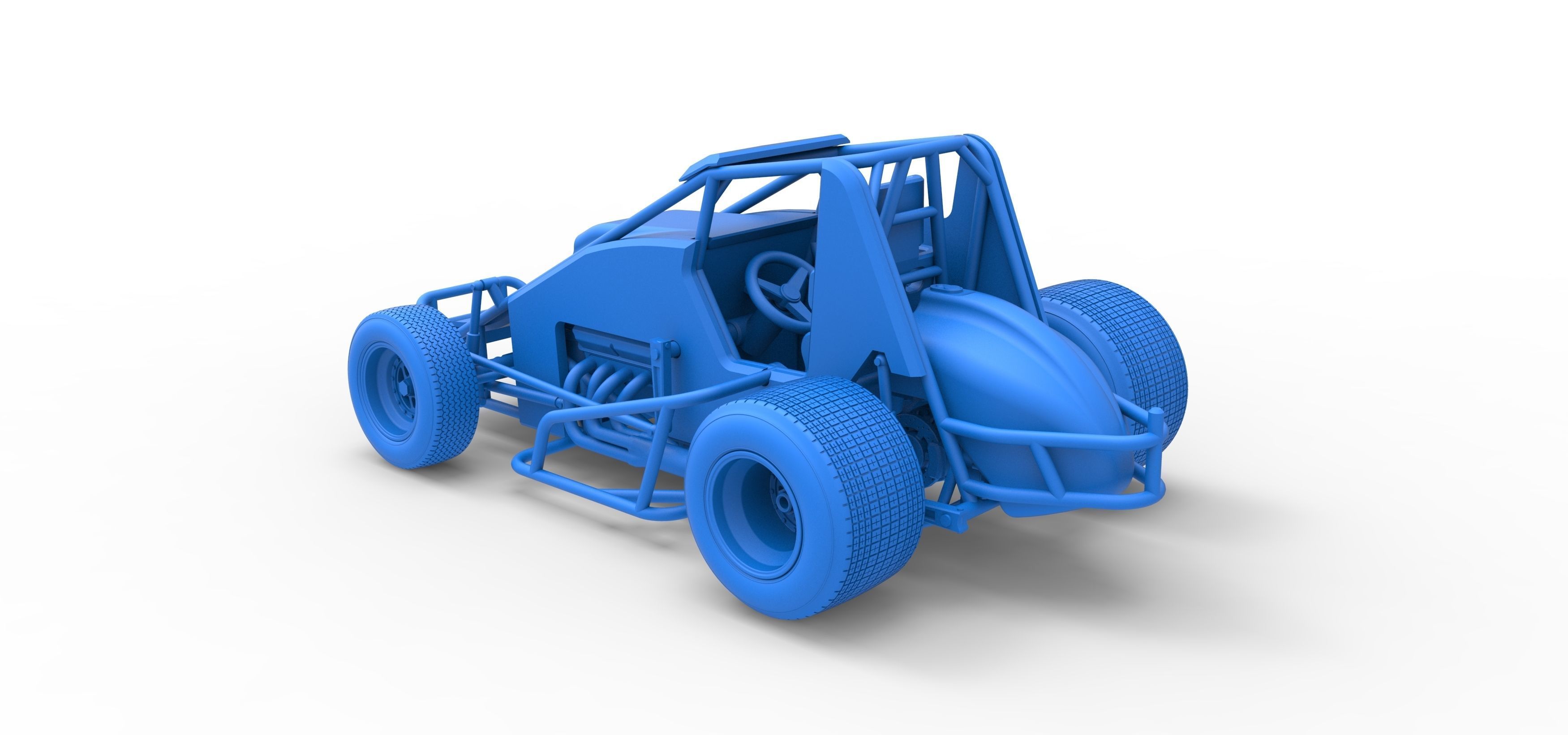 Sprint car Scale 1 to 25 3D print model_37