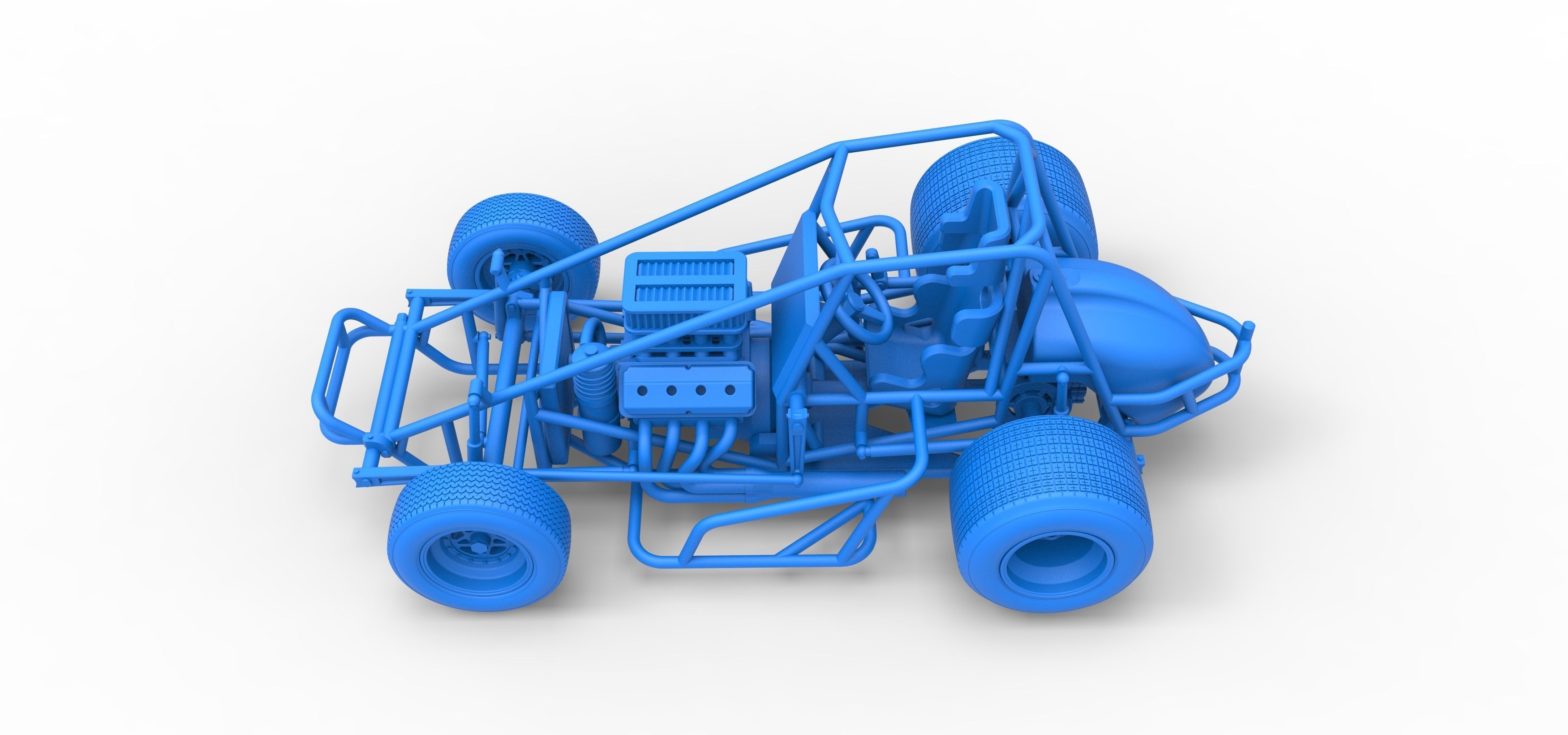 Sprint car Scale 1 to 25 3D print model_50
