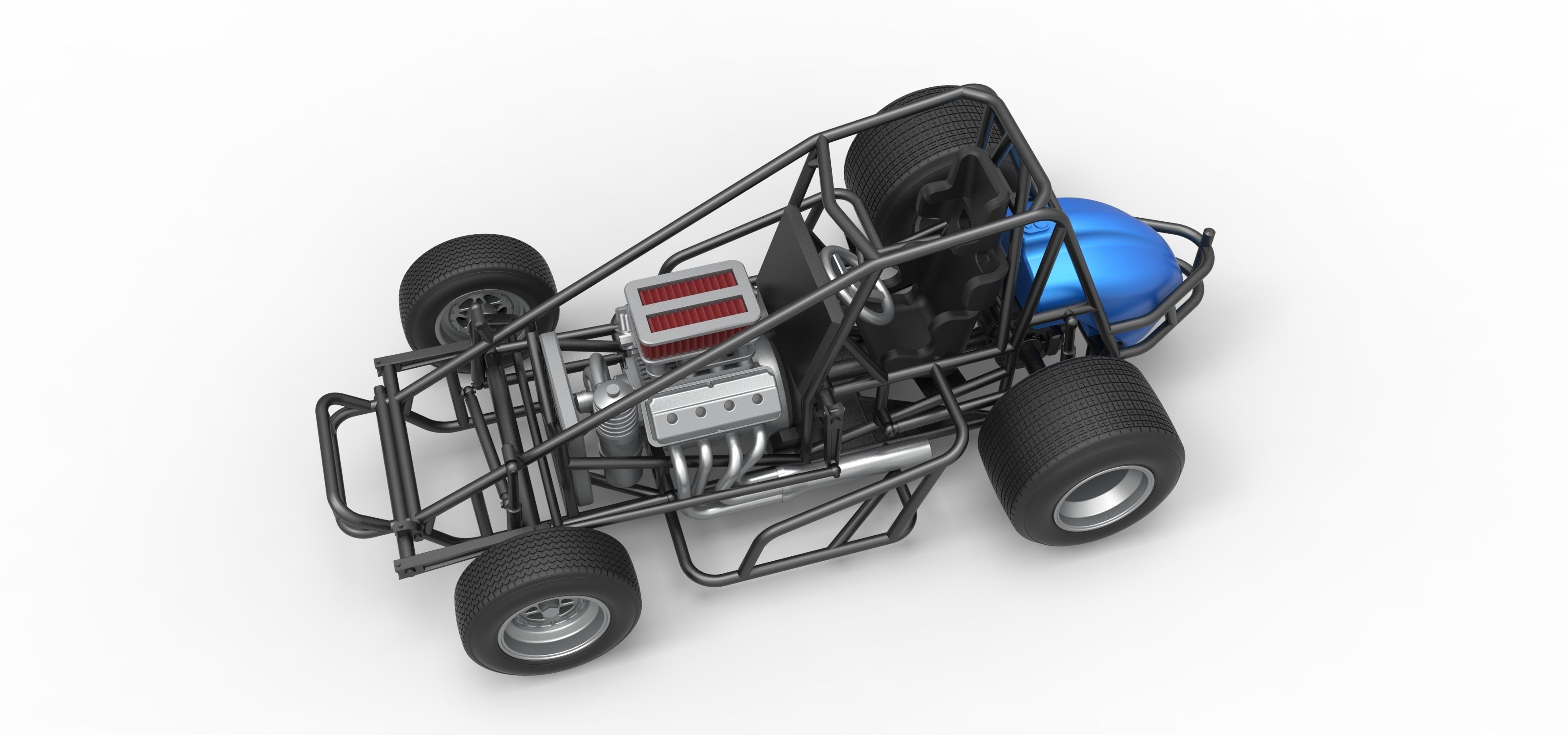Sprint car Scale 1 to 25 3D print model_21