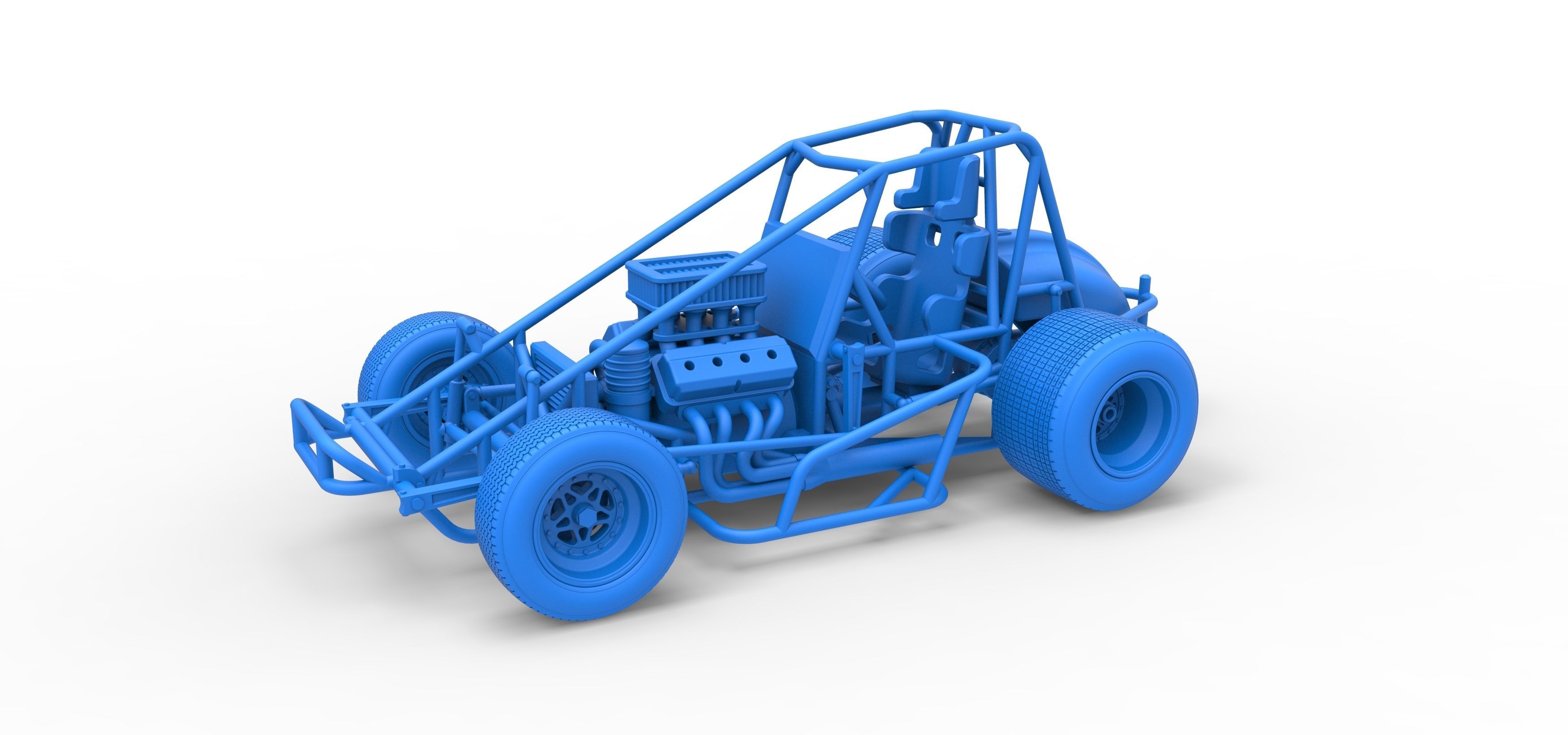 Sprint car Scale 1 to 25 3D print model_45