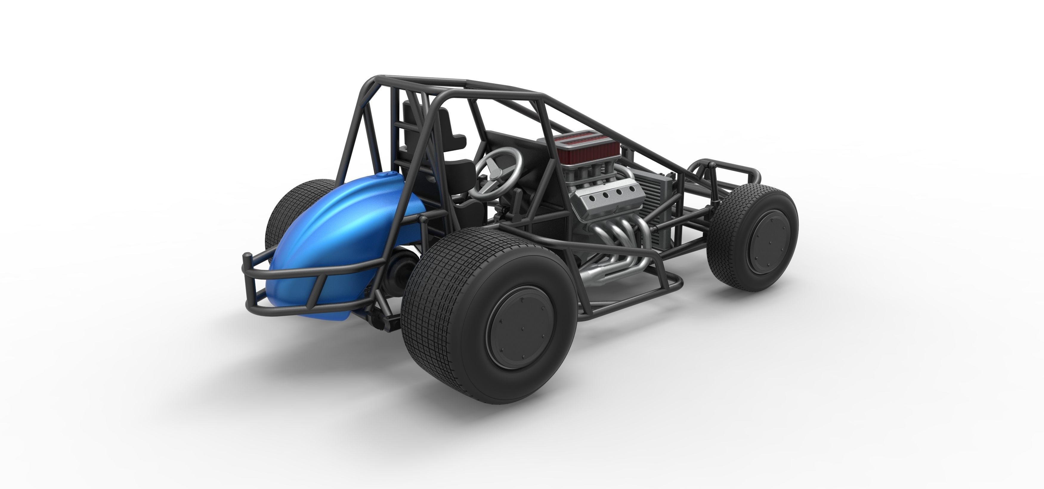 Sprint car Scale 1 to 25 3D print model_25