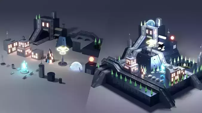 Lowploy-Science Fiction Island and Prefabs