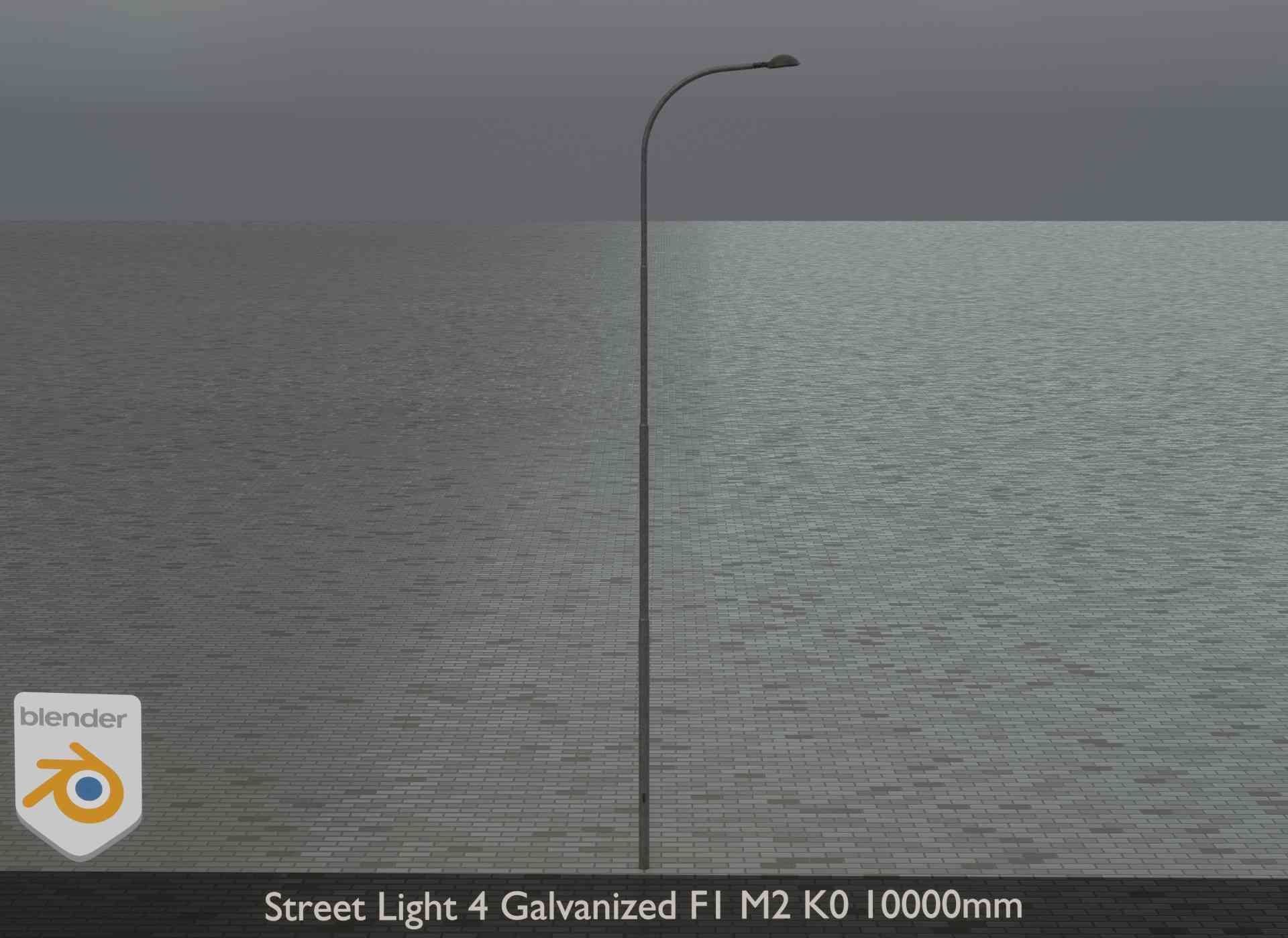 Street Light 4 Galvanized F1 M2 K0 10000mm Low-poly 3D model_20