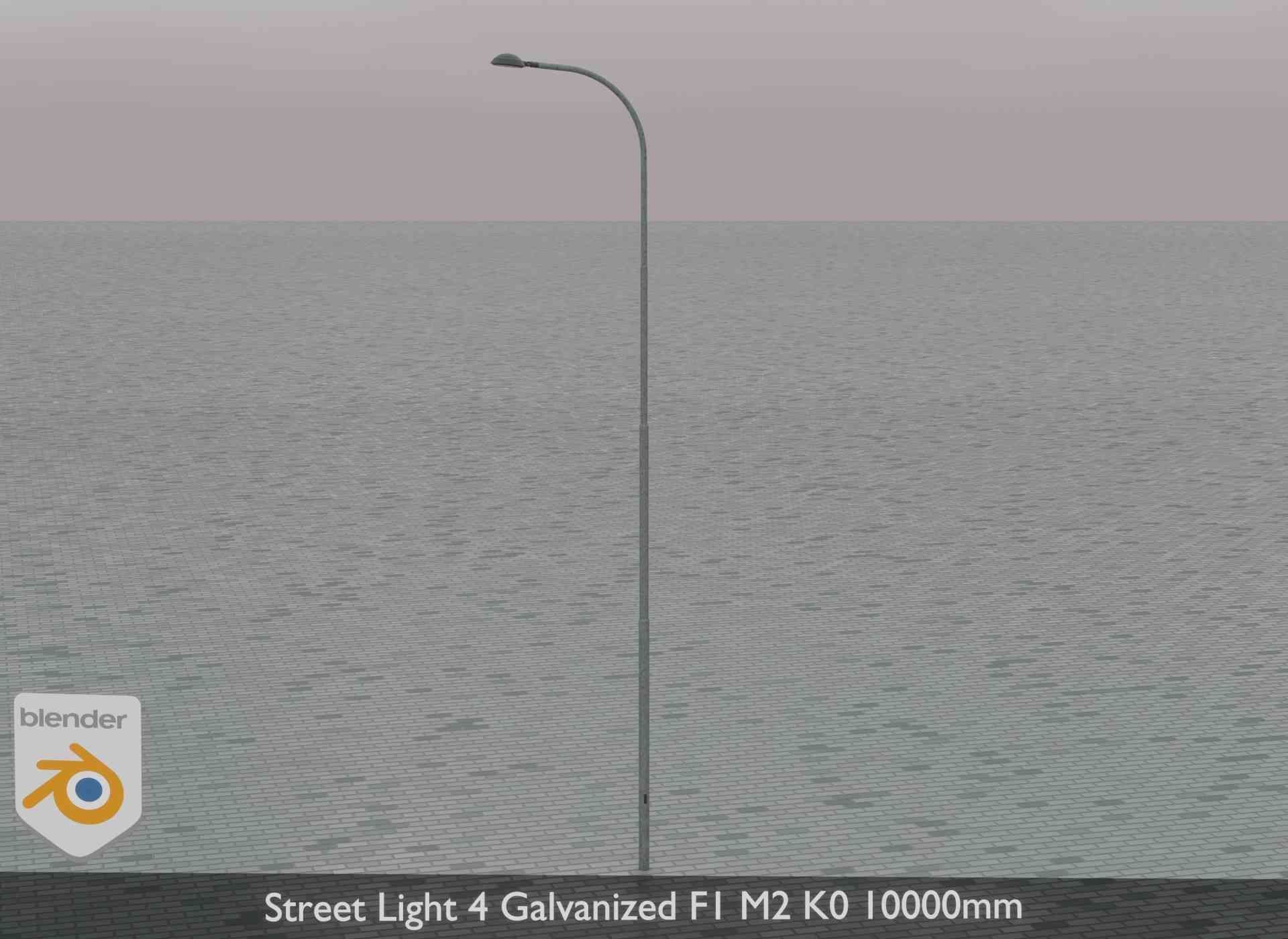 Street Light 4 Galvanized F1 M2 K0 10000mm Low-poly 3D model_78