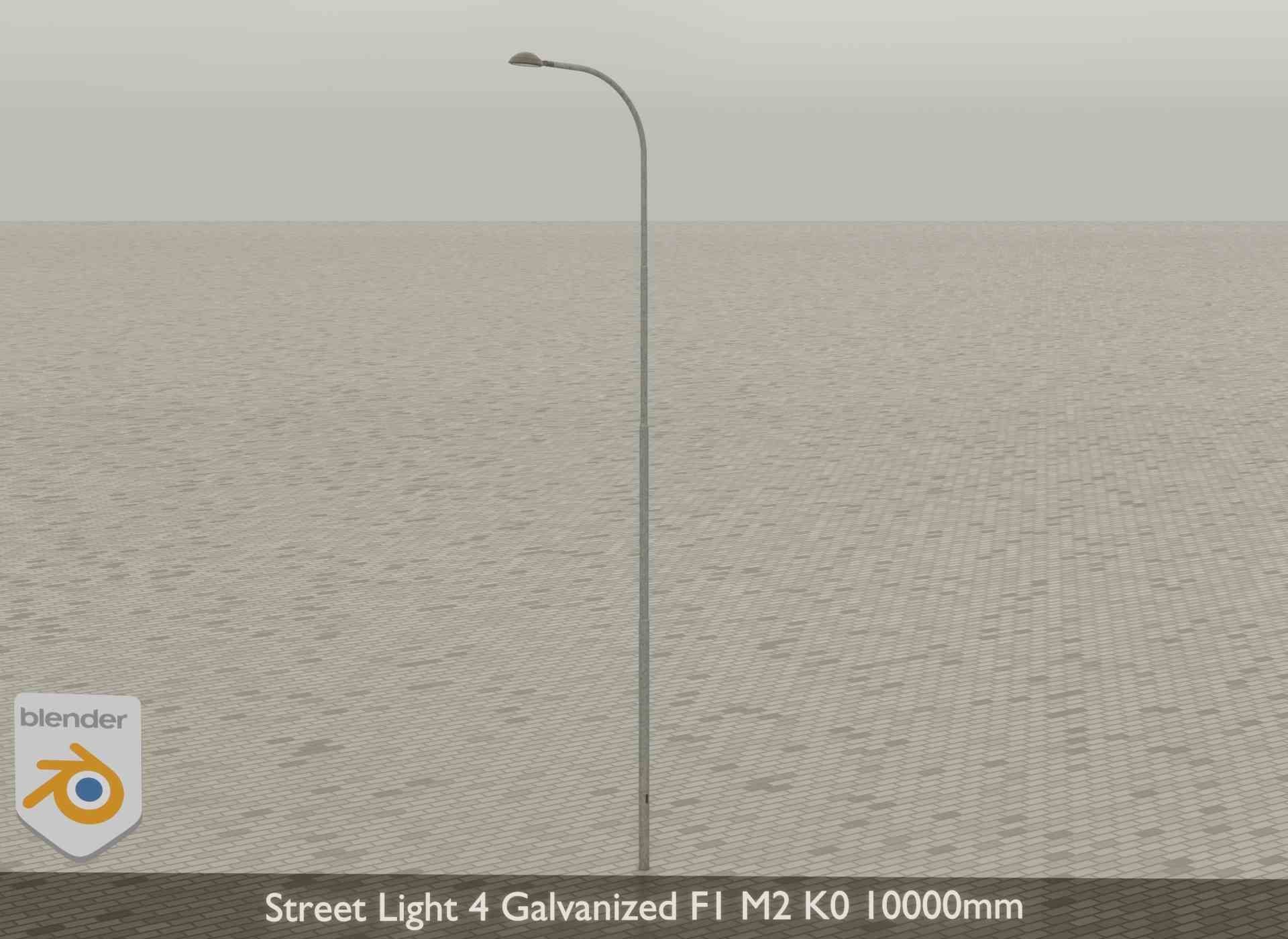 Street Light 4 Galvanized F1 M2 K0 10000mm Low-poly 3D model_36