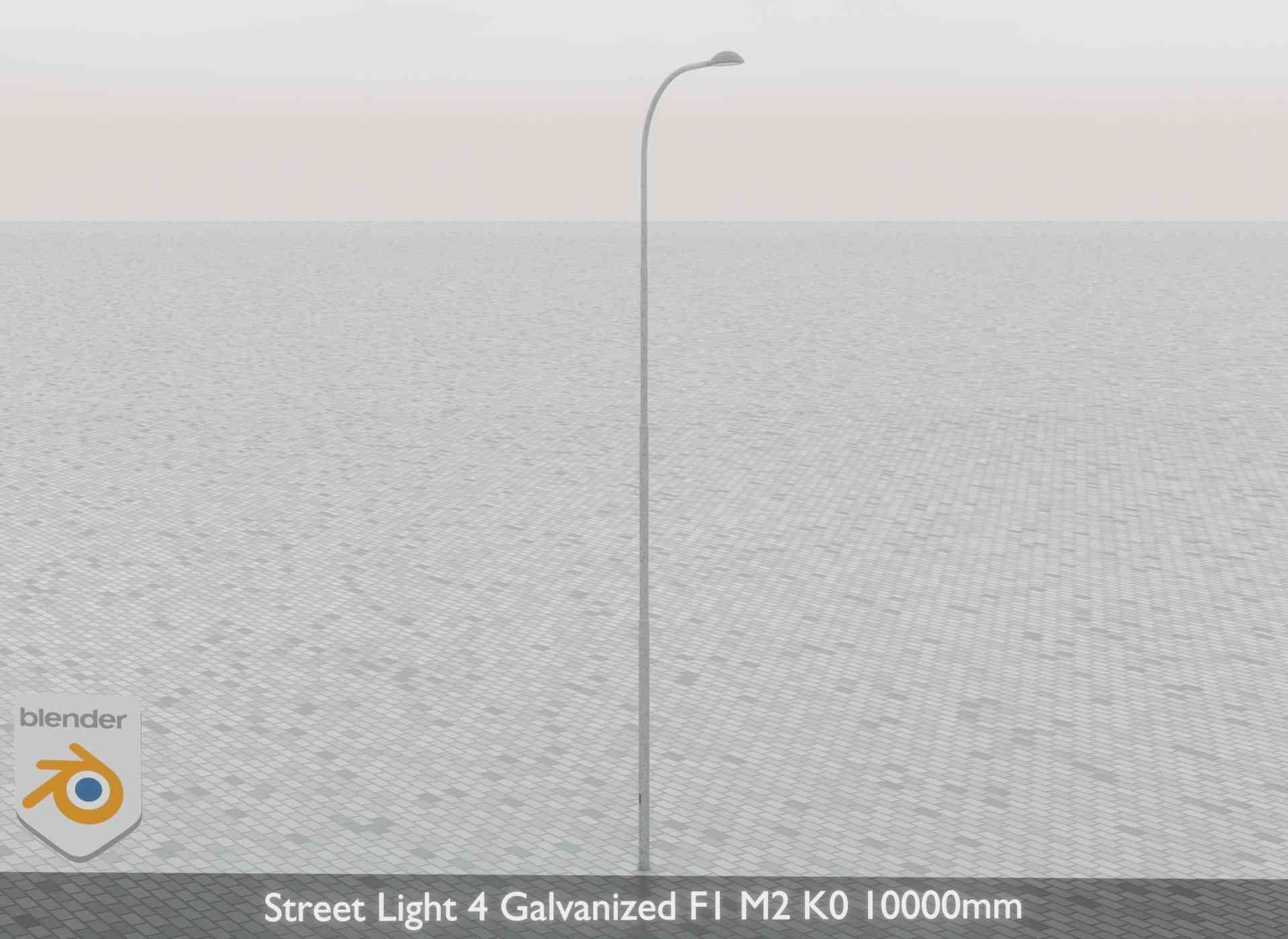 Street Light 4 Galvanized F1 M2 K0 10000mm Low-poly 3D model_66